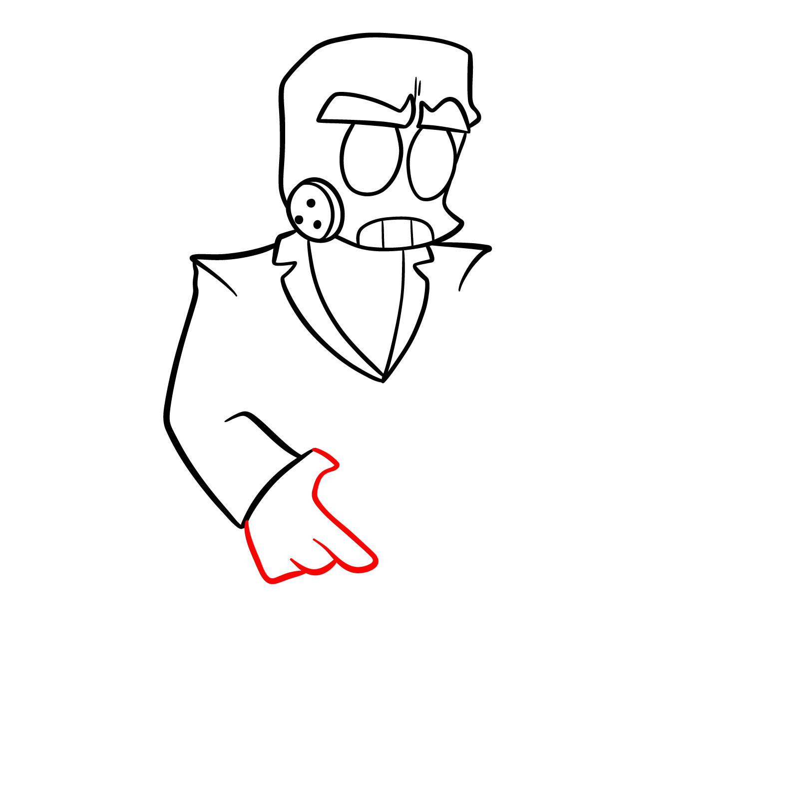 How to draw Boyfriend Anders (Jump Out) from Vs. Bob and Bosip - step 13
