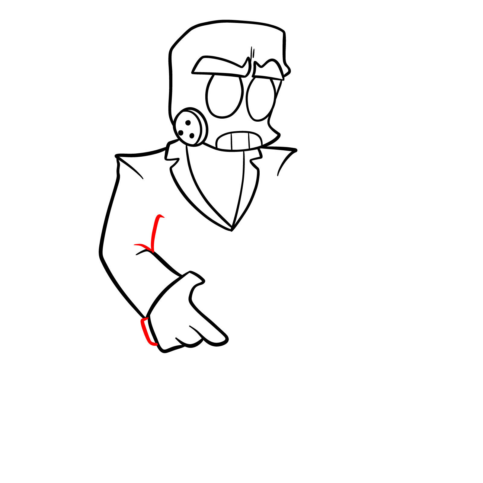 How to draw Boyfriend Anders (Jump Out) from Vs. Bob and Bosip - step 14