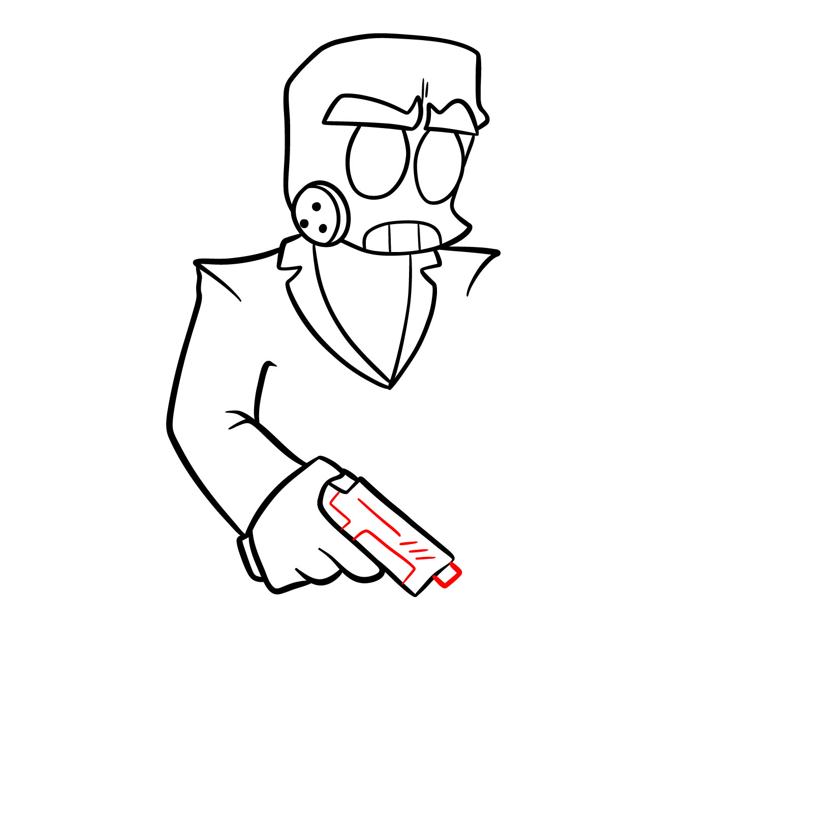 How to draw Boyfriend Anders (Jump Out) from Vs. Bob and Bosip - step 16