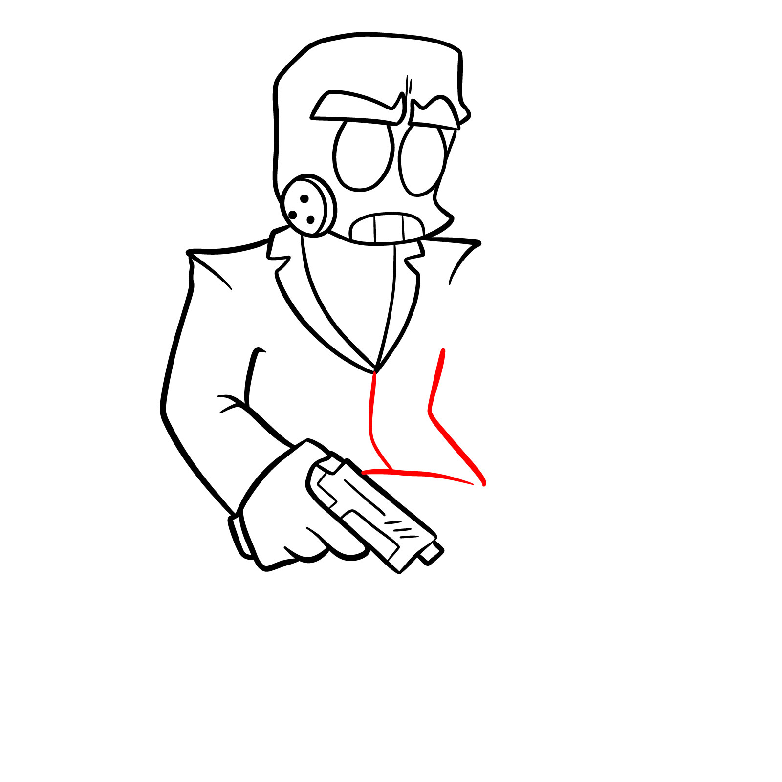 How to draw Boyfriend Anders (Jump Out) from Vs. Bob and Bosip - step 17