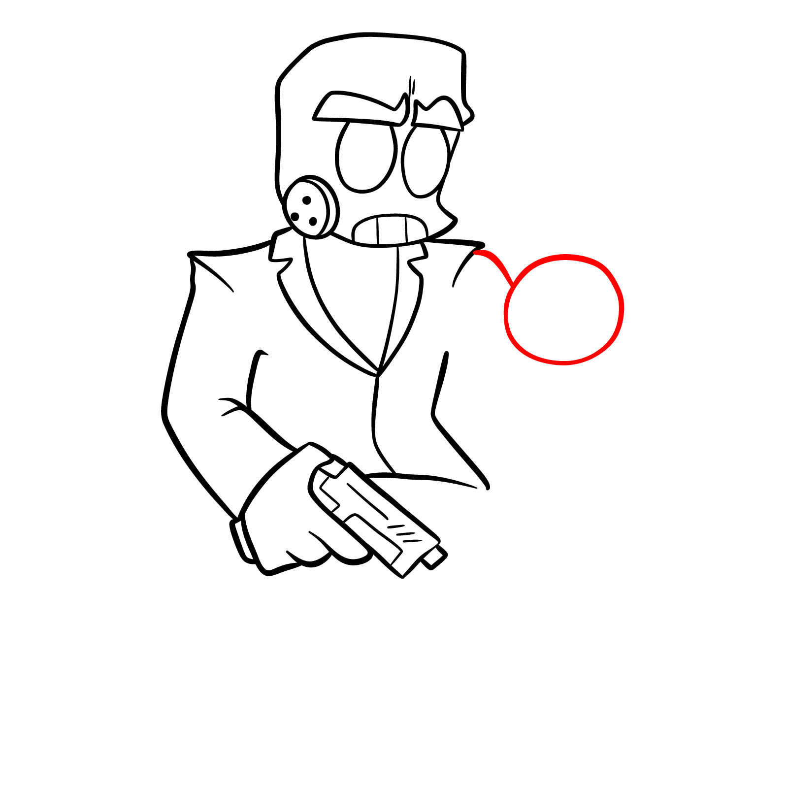 How to draw Boyfriend Anders (Jump Out) from Vs. Bob and Bosip - step 18