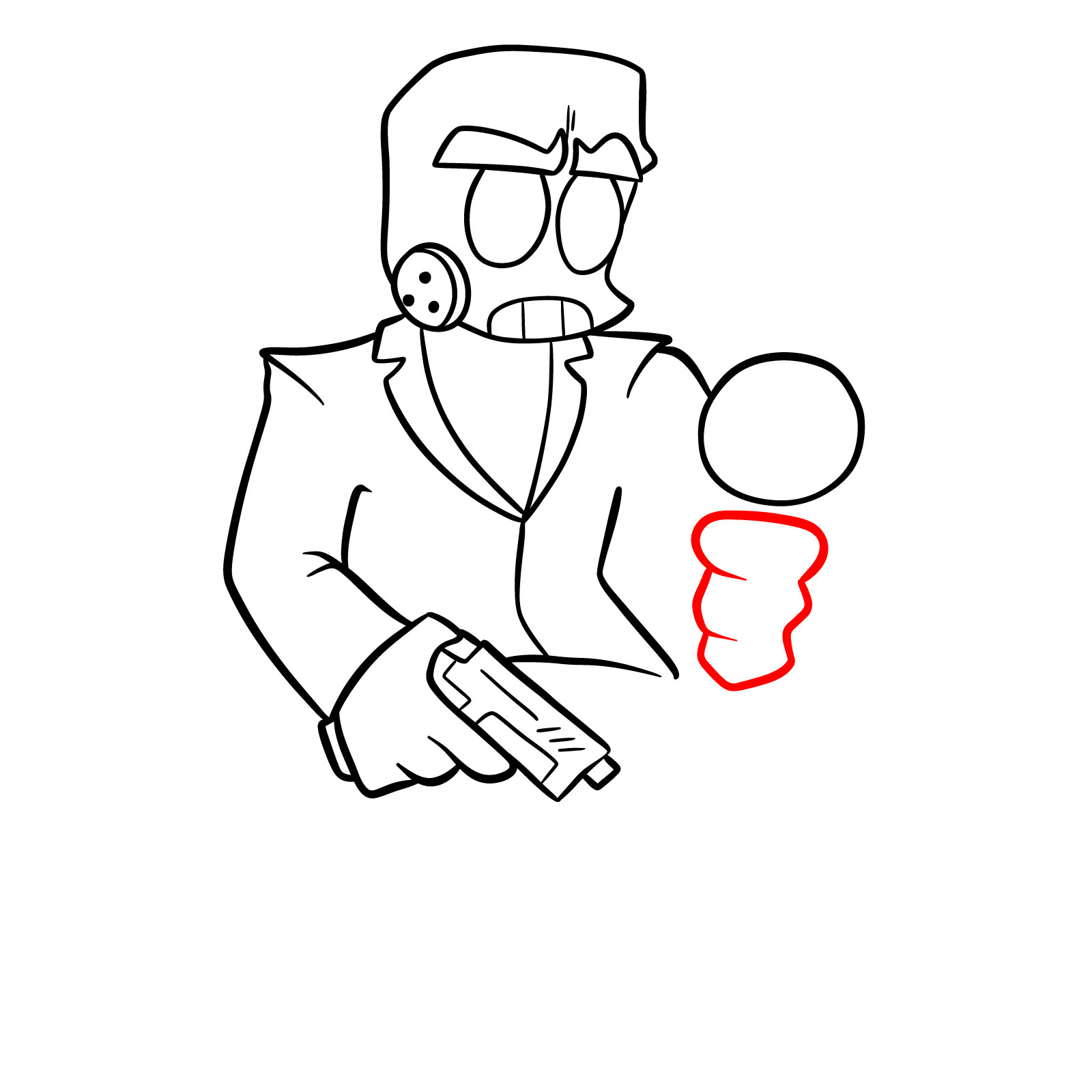 How to draw Boyfriend Anders (Jump Out) from Vs. Bob and Bosip - step 19
