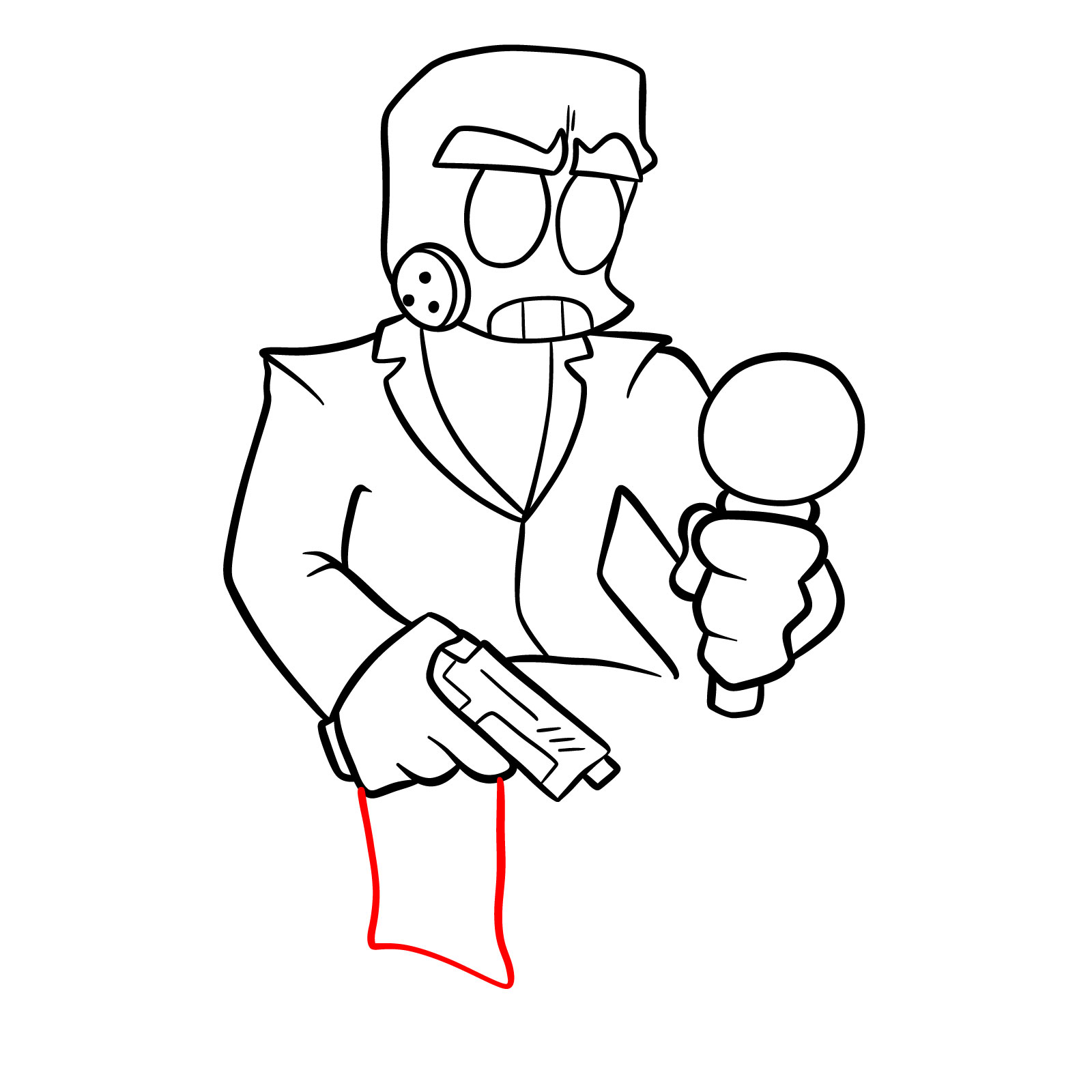 How to draw Boyfriend Anders (Jump Out) from Vs. Bob and Bosip - step 22