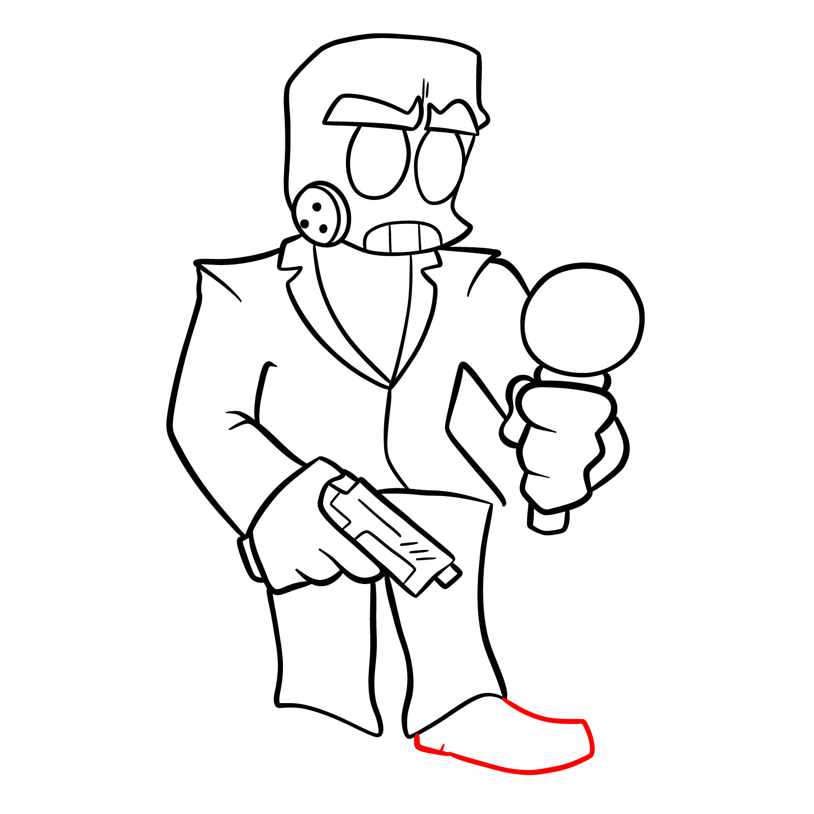 How to draw Boyfriend Anders (Jump Out) from Vs. Bob and Bosip - step 24