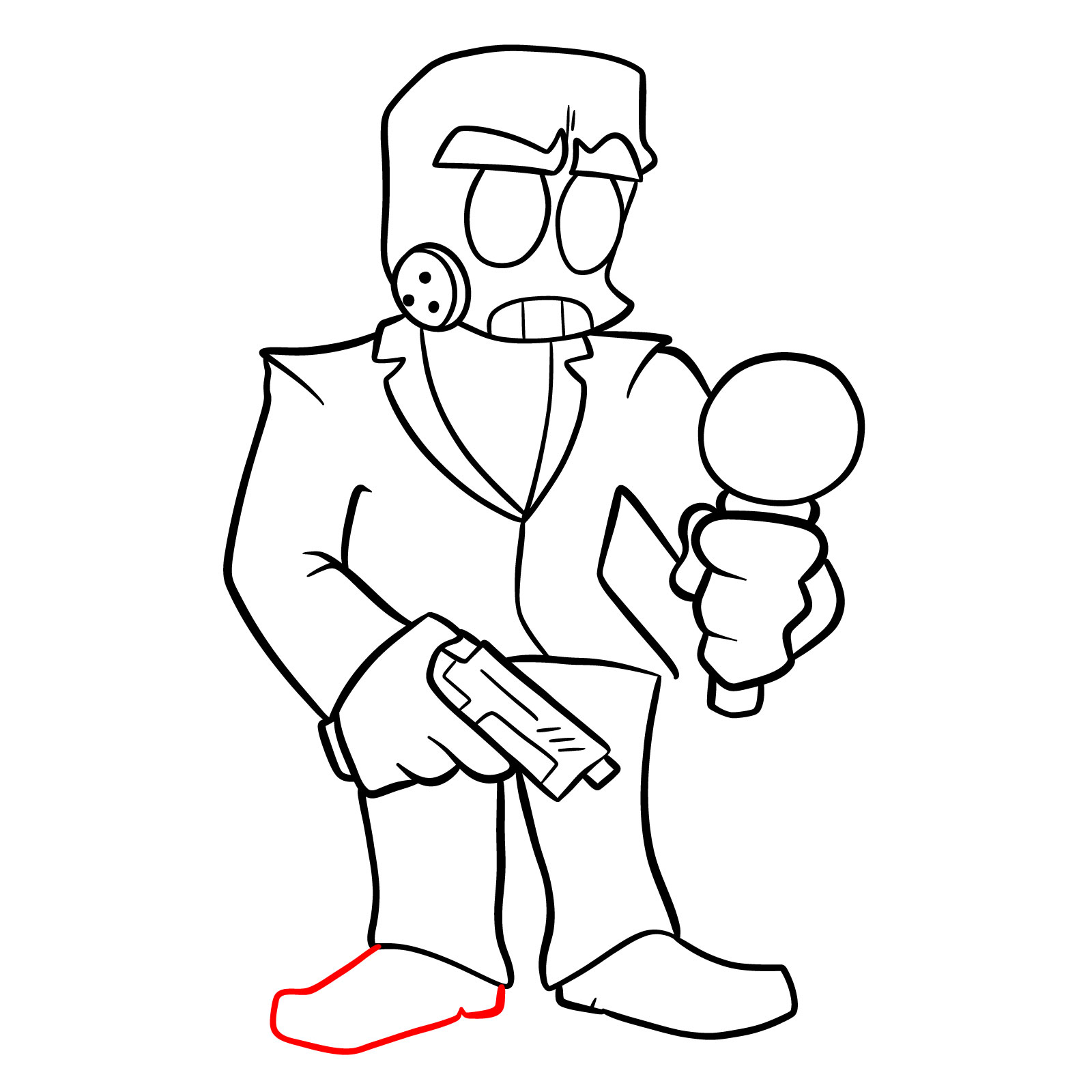 How to draw Boyfriend Anders (Jump Out) from Vs. Bob and Bosip - step 25