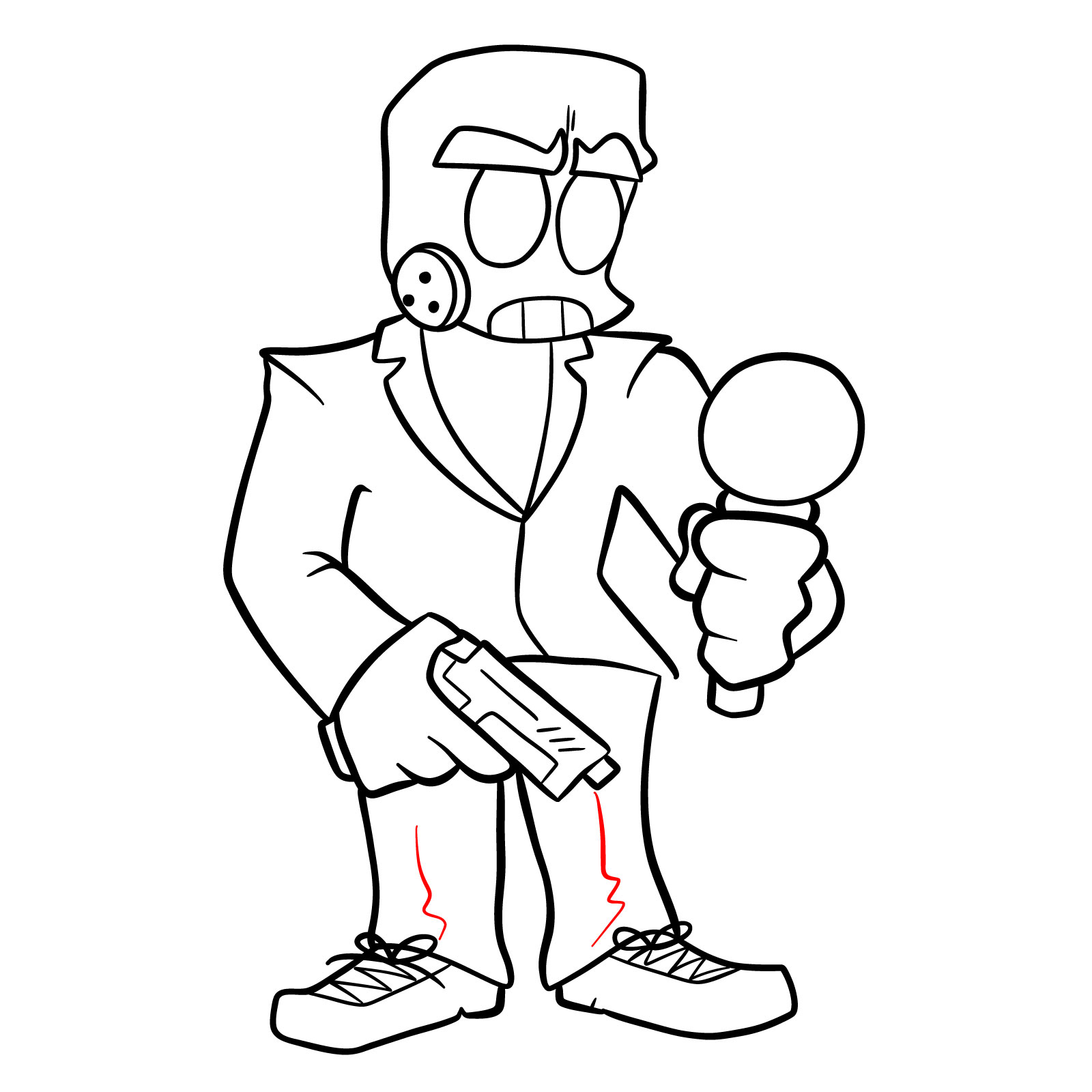 How to draw Boyfriend Anders (Jump Out) from Vs. Bob and Bosip - step 28
