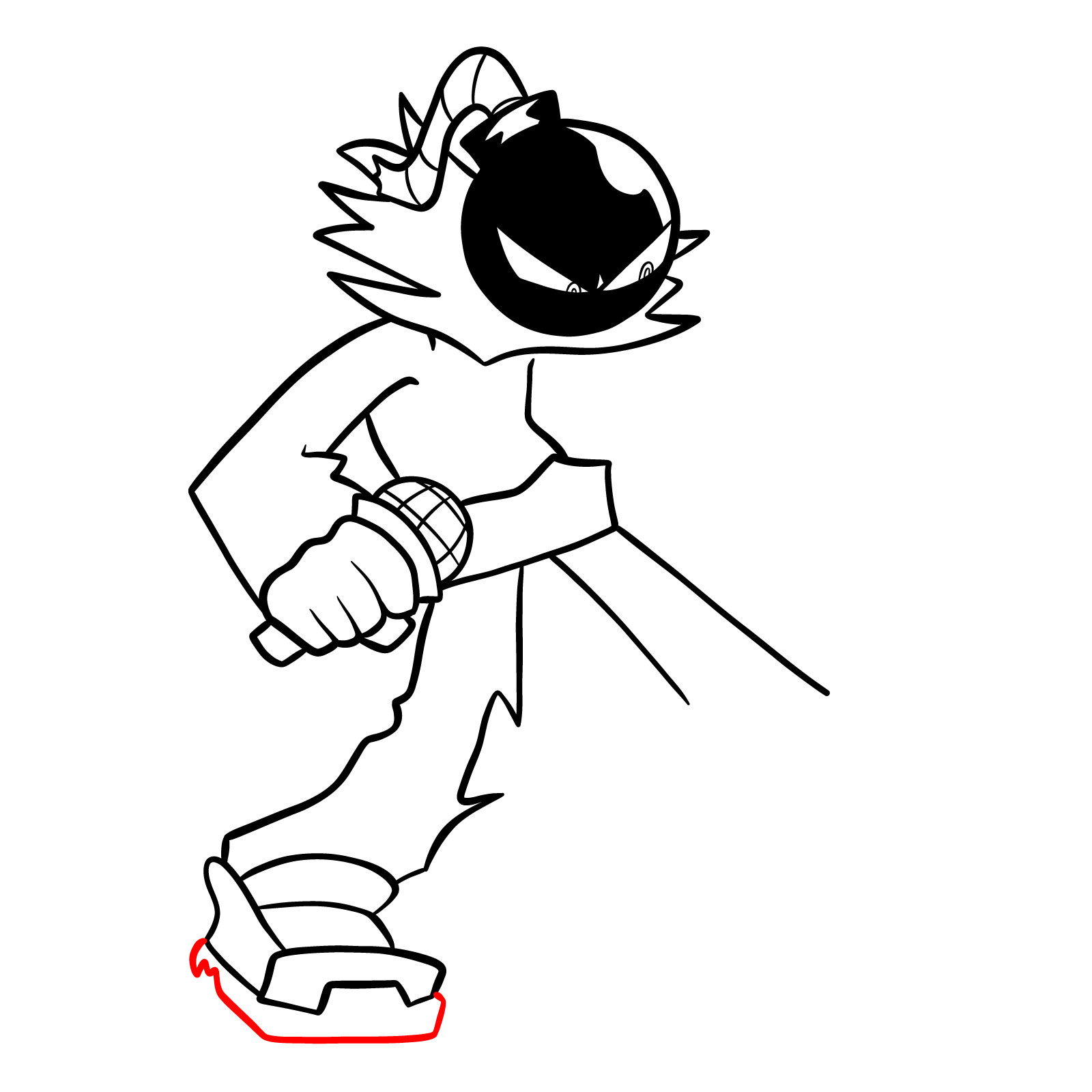 How to draw Aside Whitty from FNF Funkin' Aside mod - step 23
