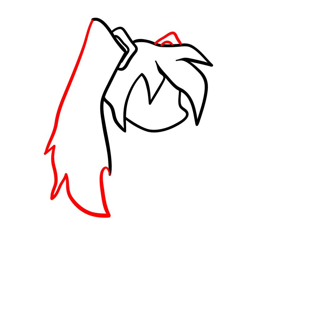 How to draw Hatsune Miku from FNF - step 06