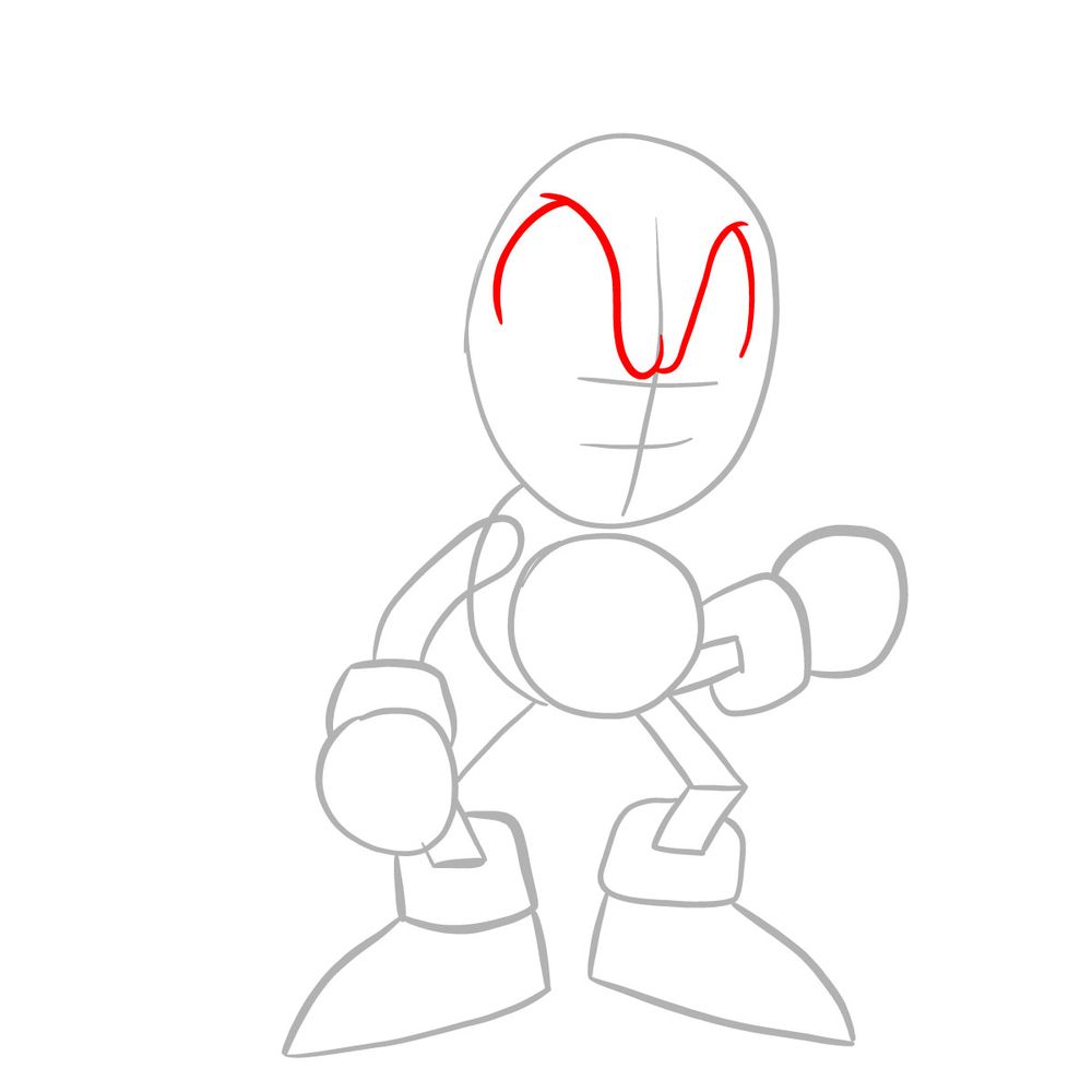 How to draw Lord X (FNF) - step 04