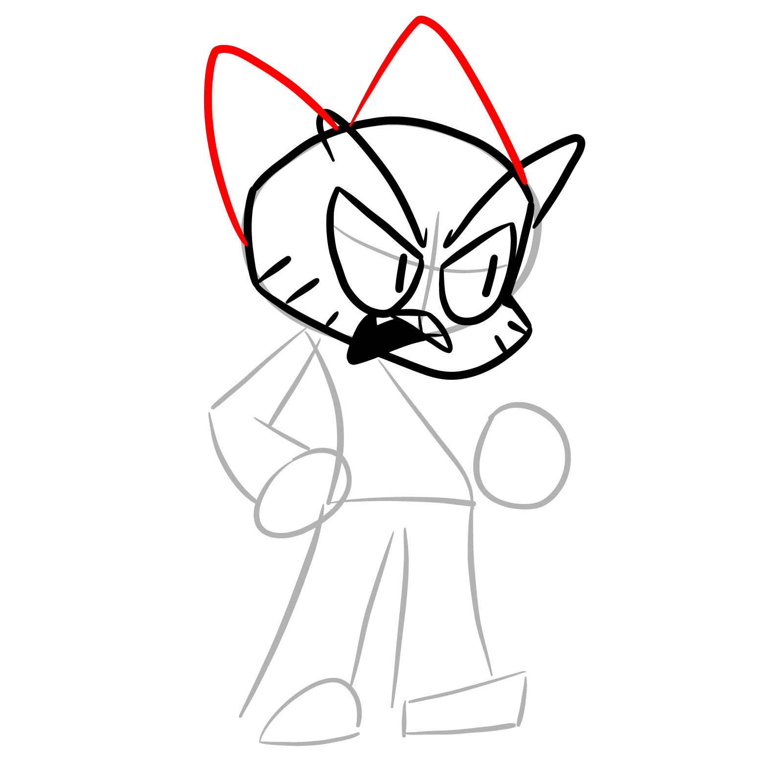 How to draw Gumball Watterson (FNF) - step 10
