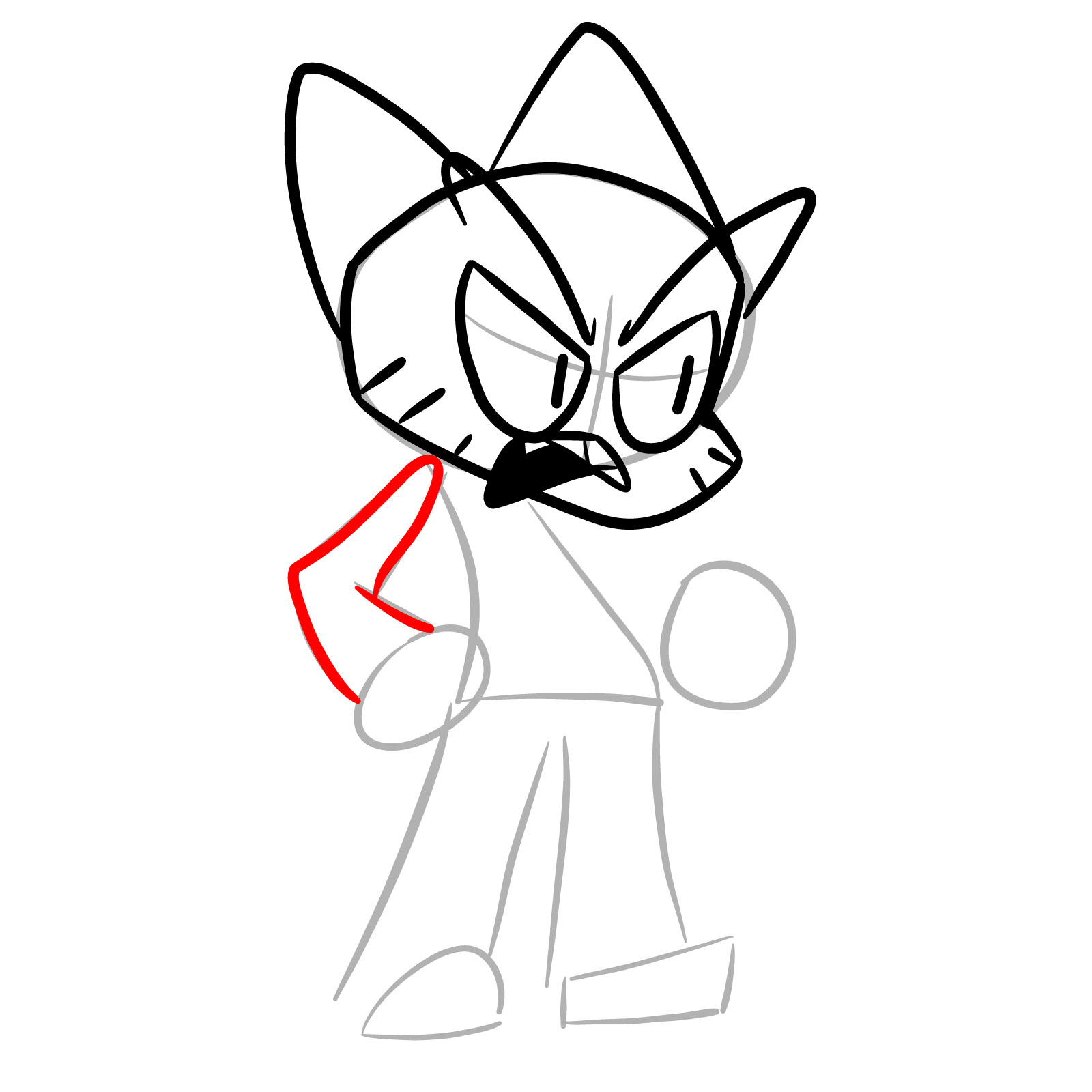 How to draw Gumball Watterson (FNF) - step 11