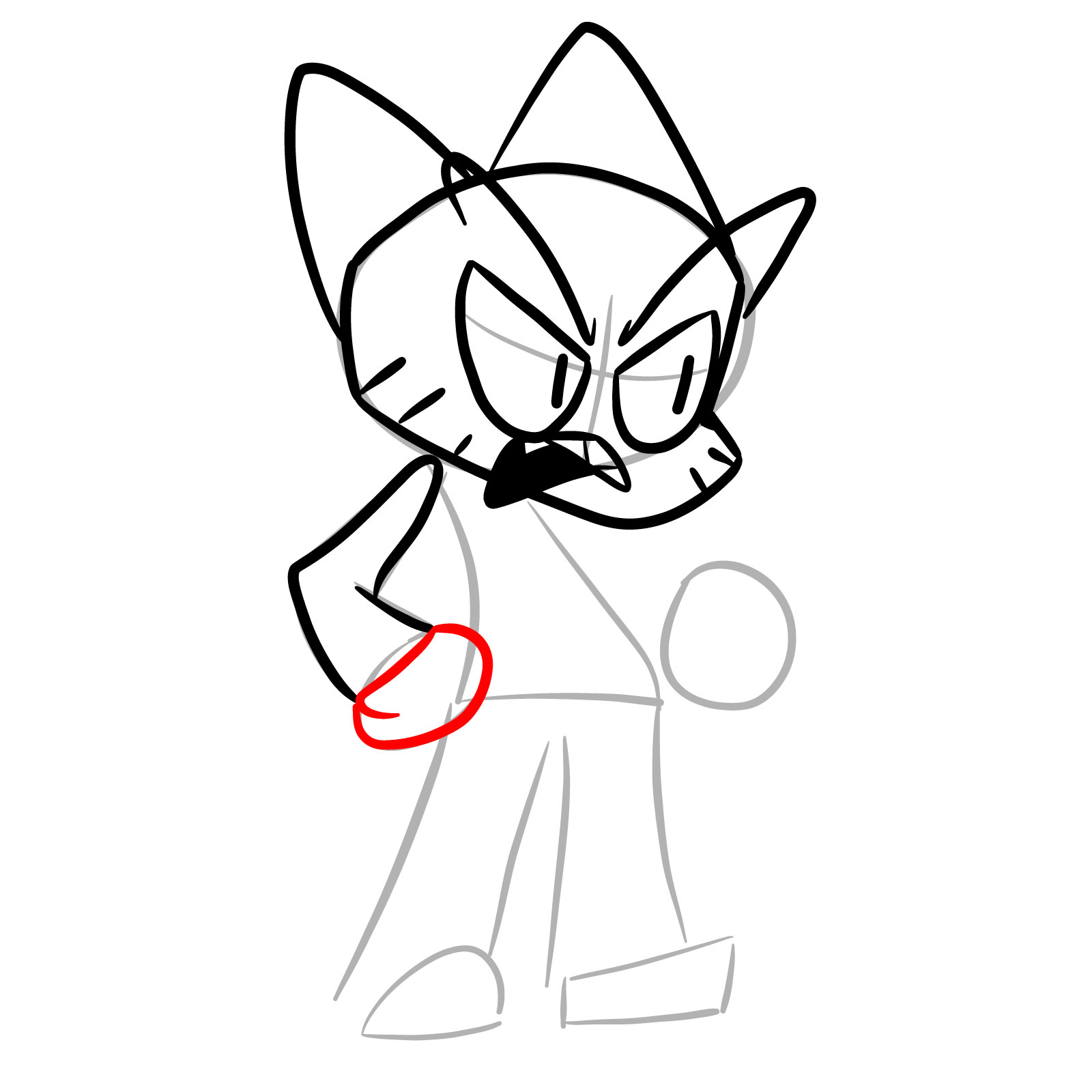 How to draw Gumball Watterson (FNF) - step 12