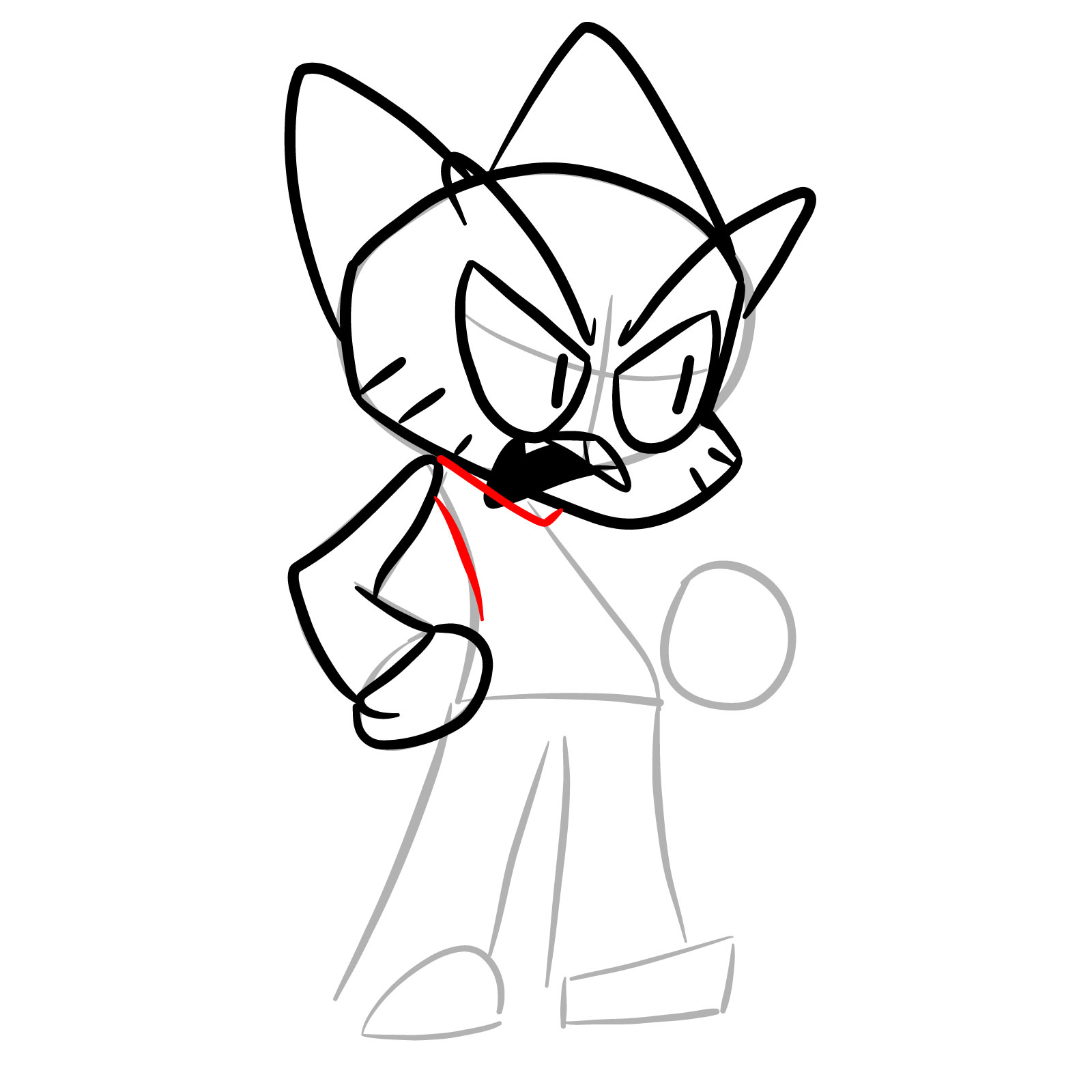 How to draw Gumball Watterson (FNF) - step 13