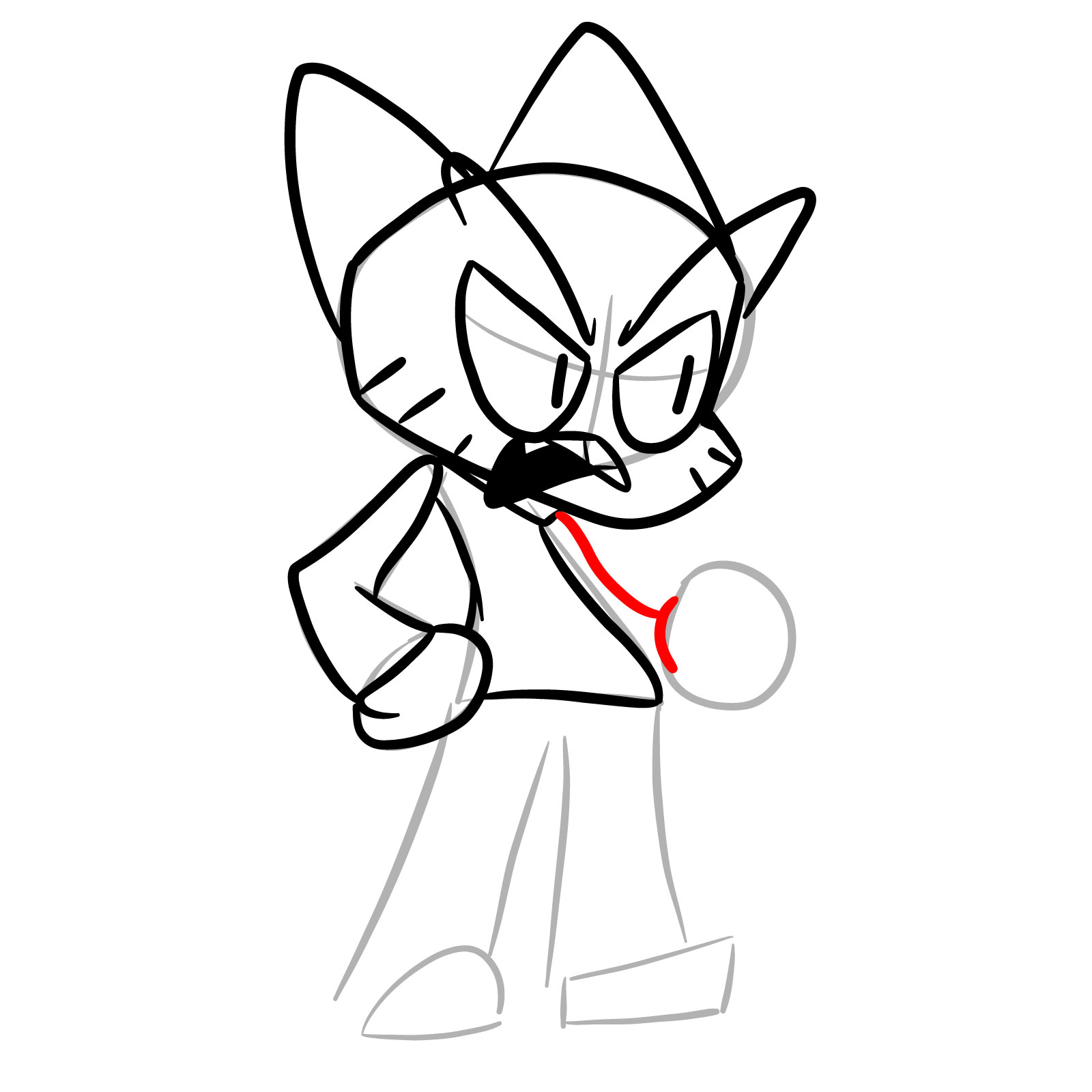 How to draw Gumball Watterson (FNF) - step 15