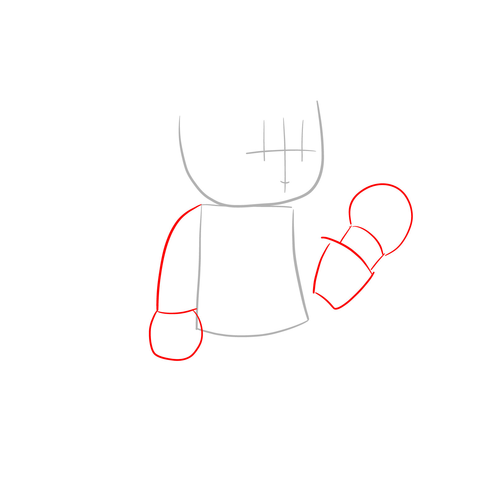 How to draw Chara from FNF - step 02