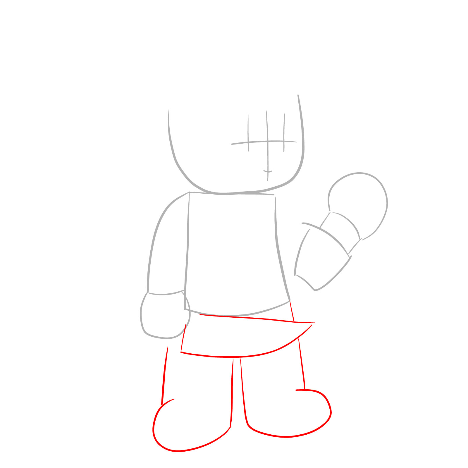 How to draw Chara from FNF - step 03