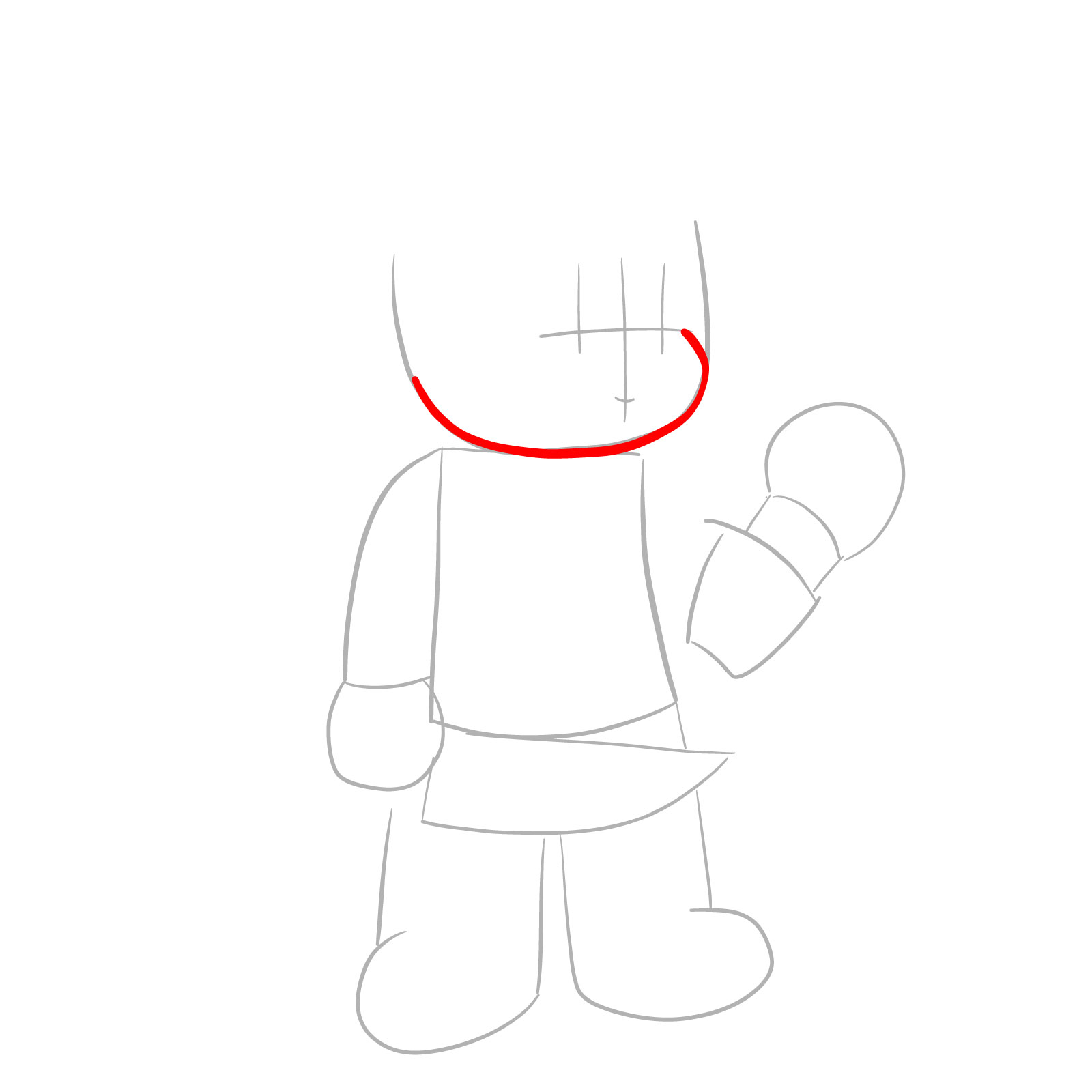 How to draw Chara from FNF - step 04