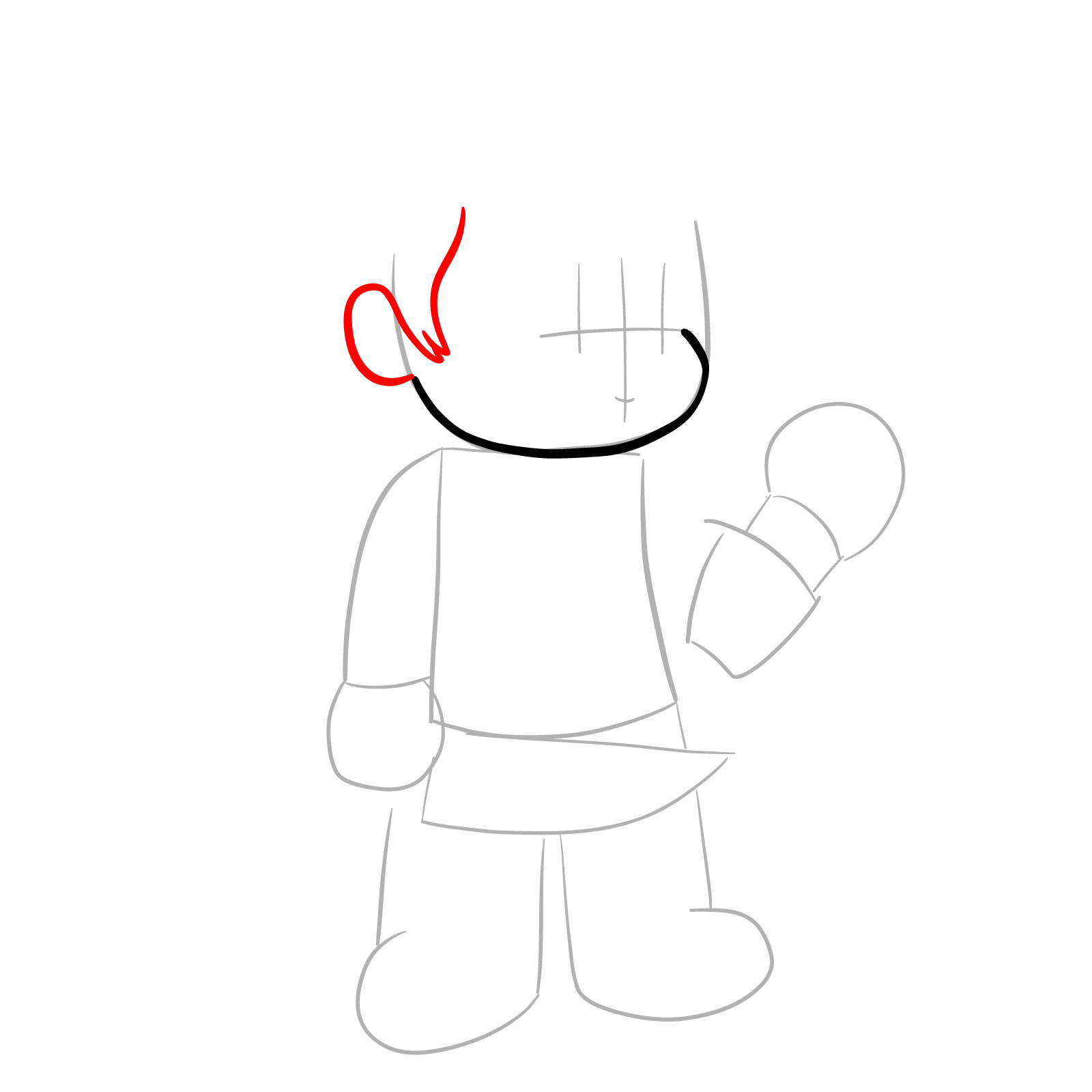How to draw Chara from FNF - step 05