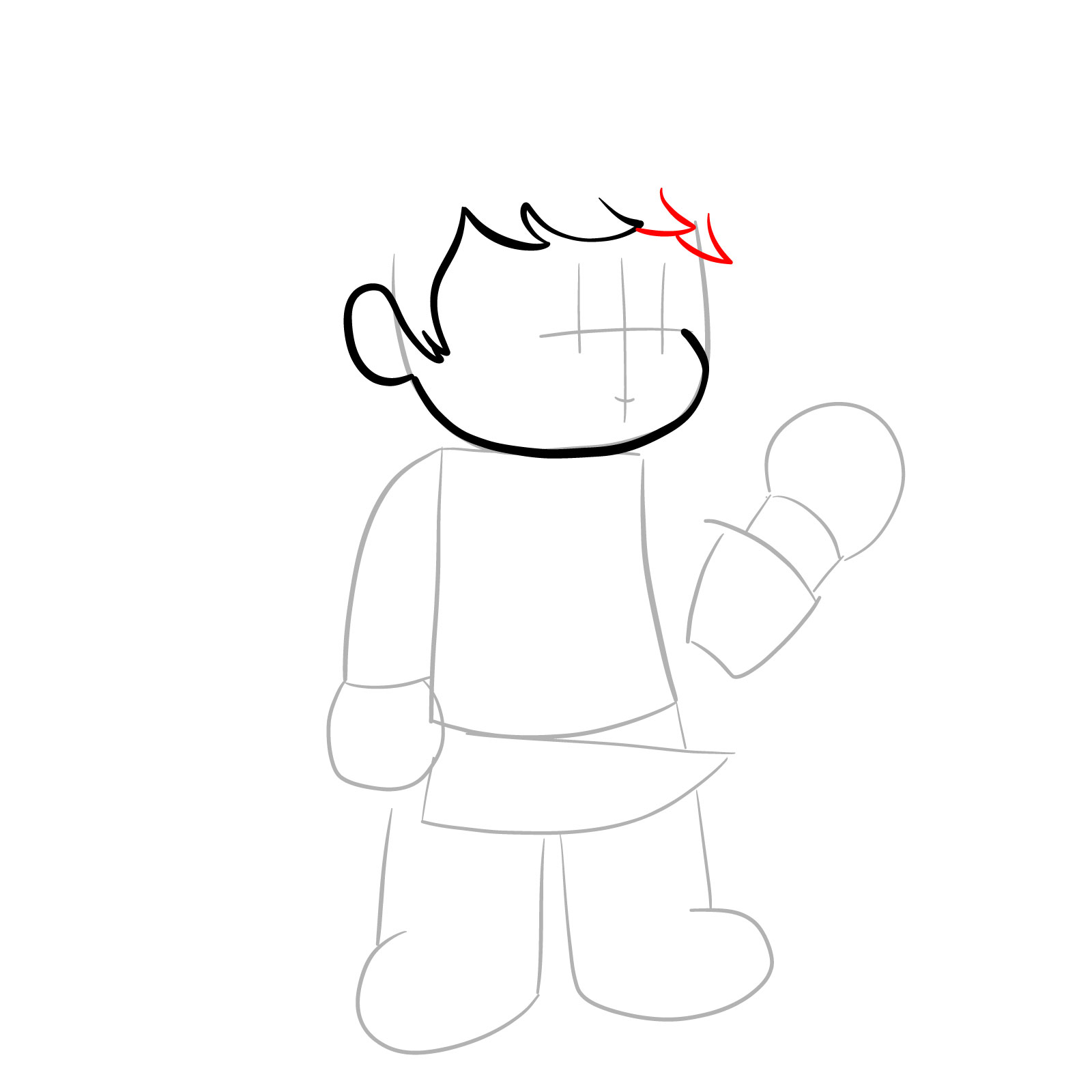 How to draw Chara from FNF - step 07