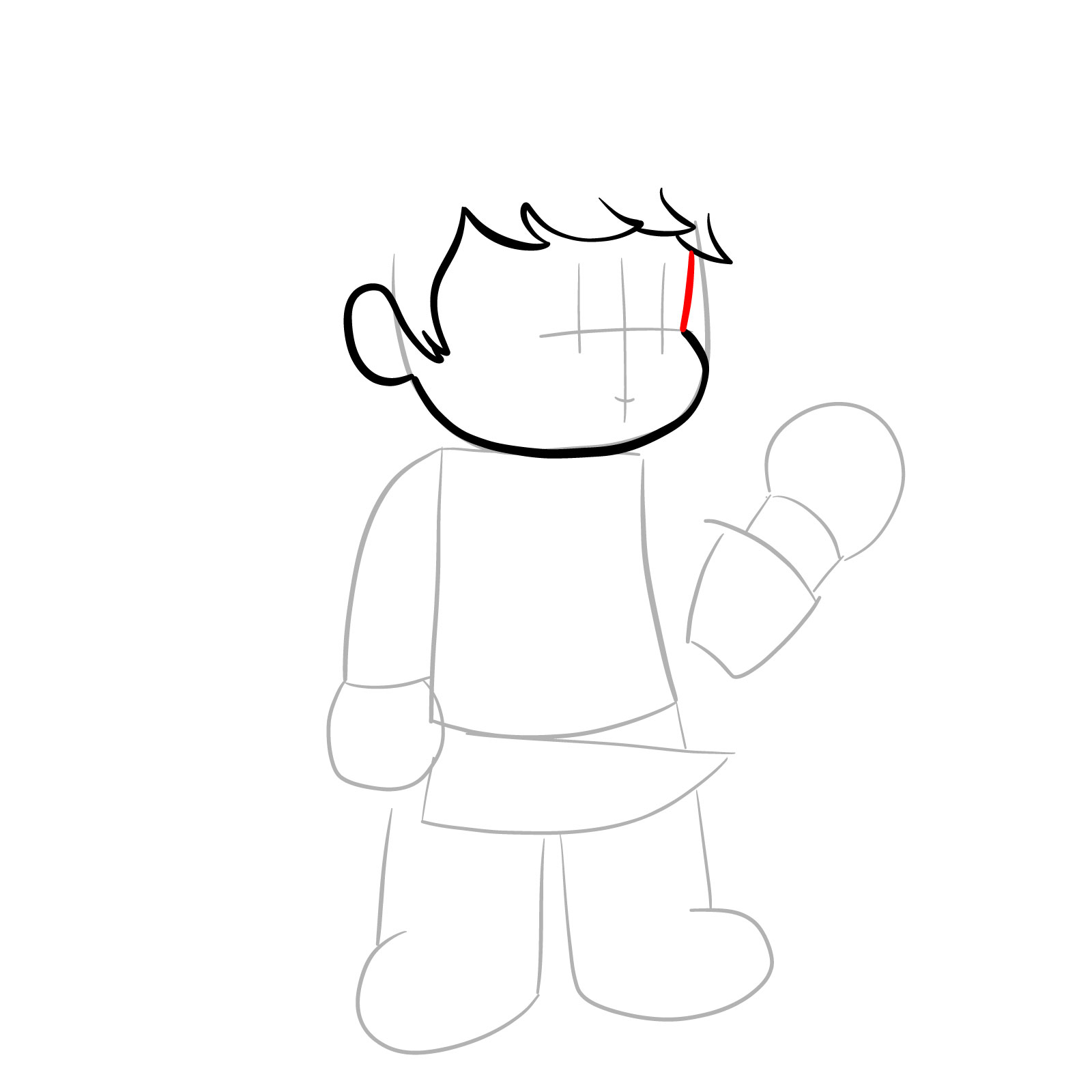 How to draw Chara from FNF - step 08