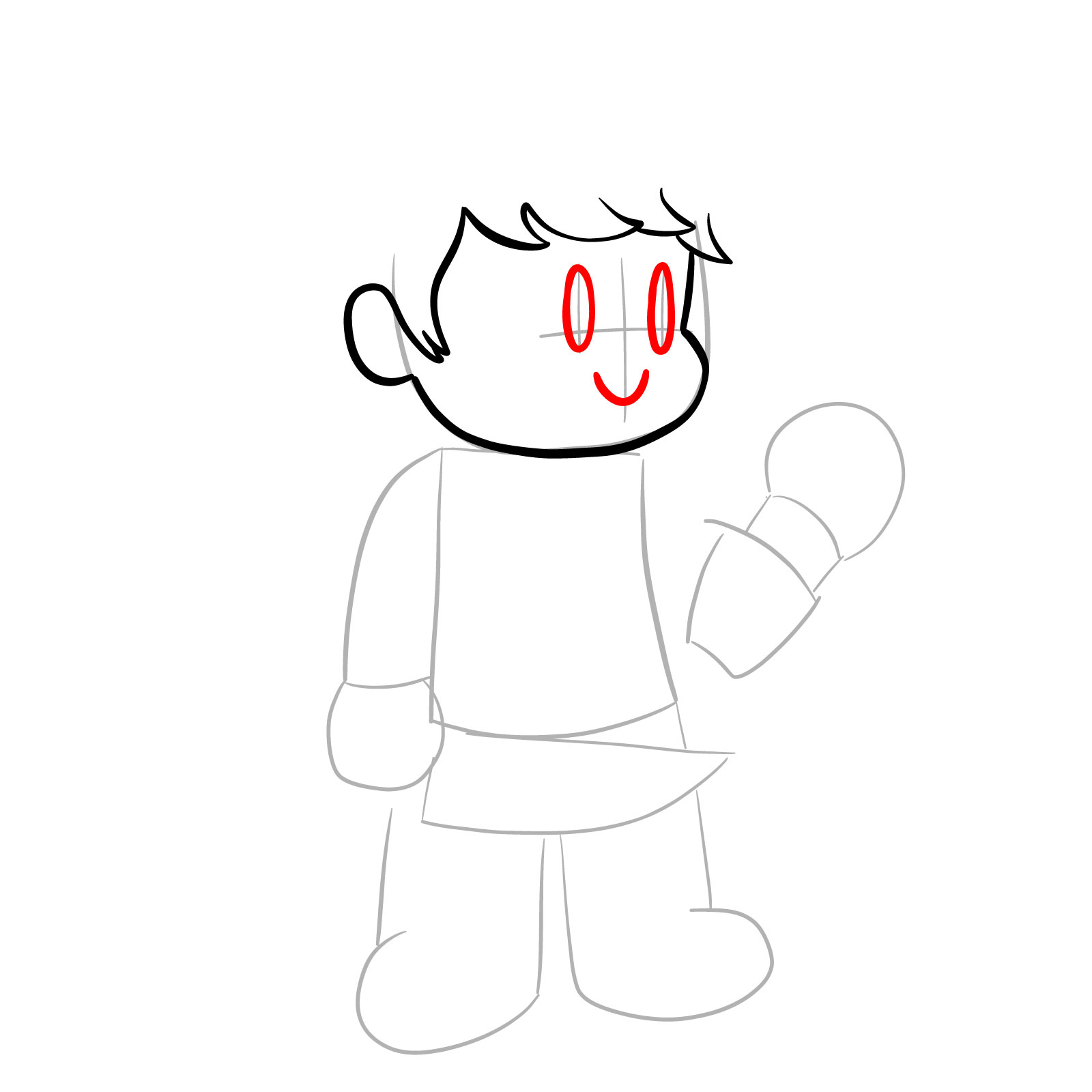 How to draw Chara from FNF - step 09