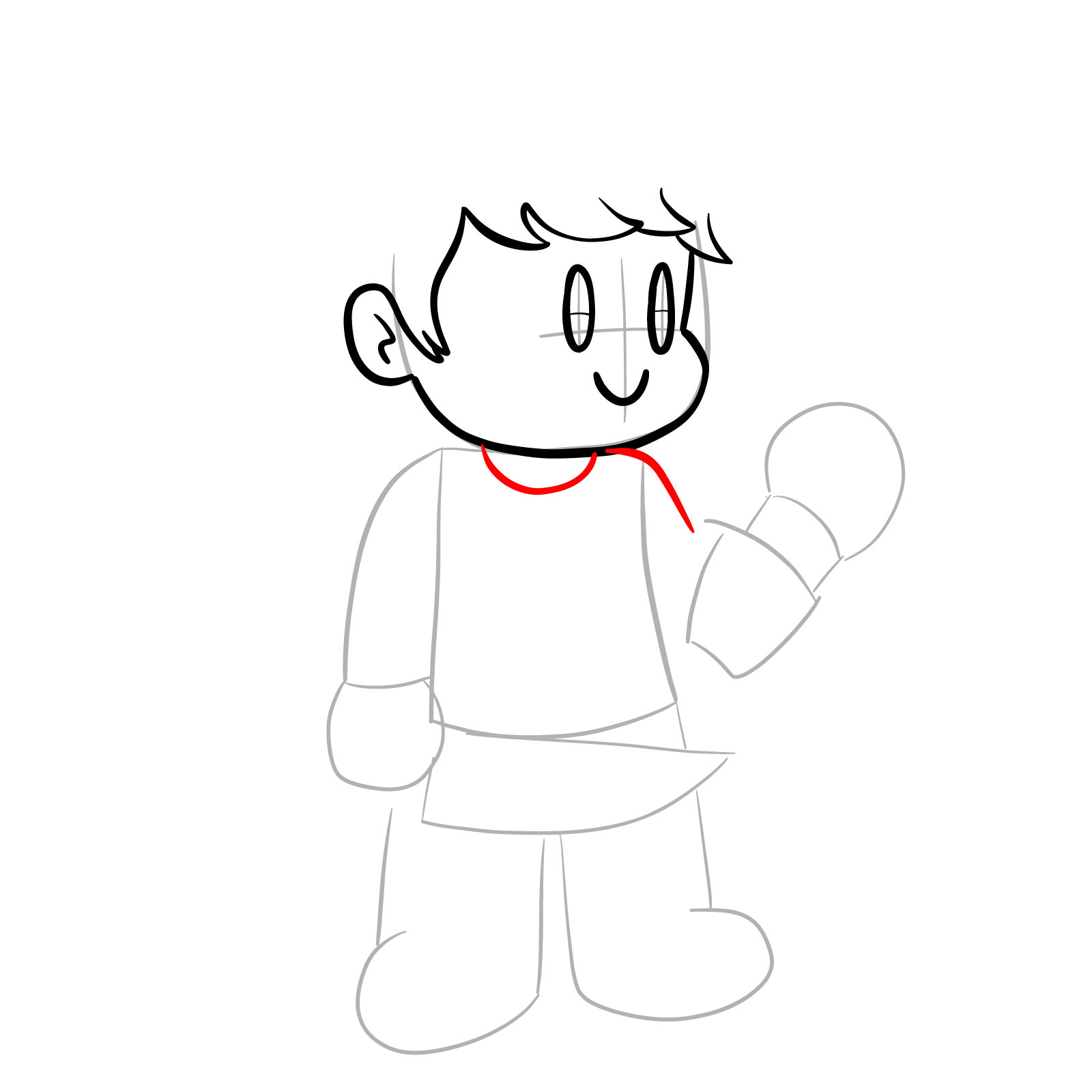 How to draw Chara from FNF - step 11
