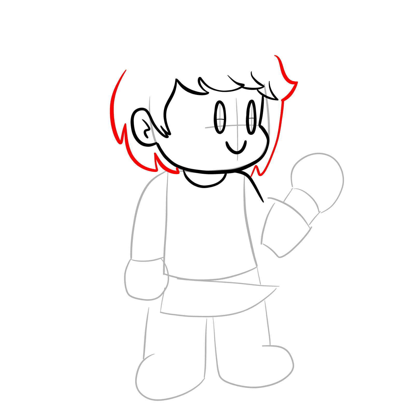 How to draw Chara from FNF - step 12