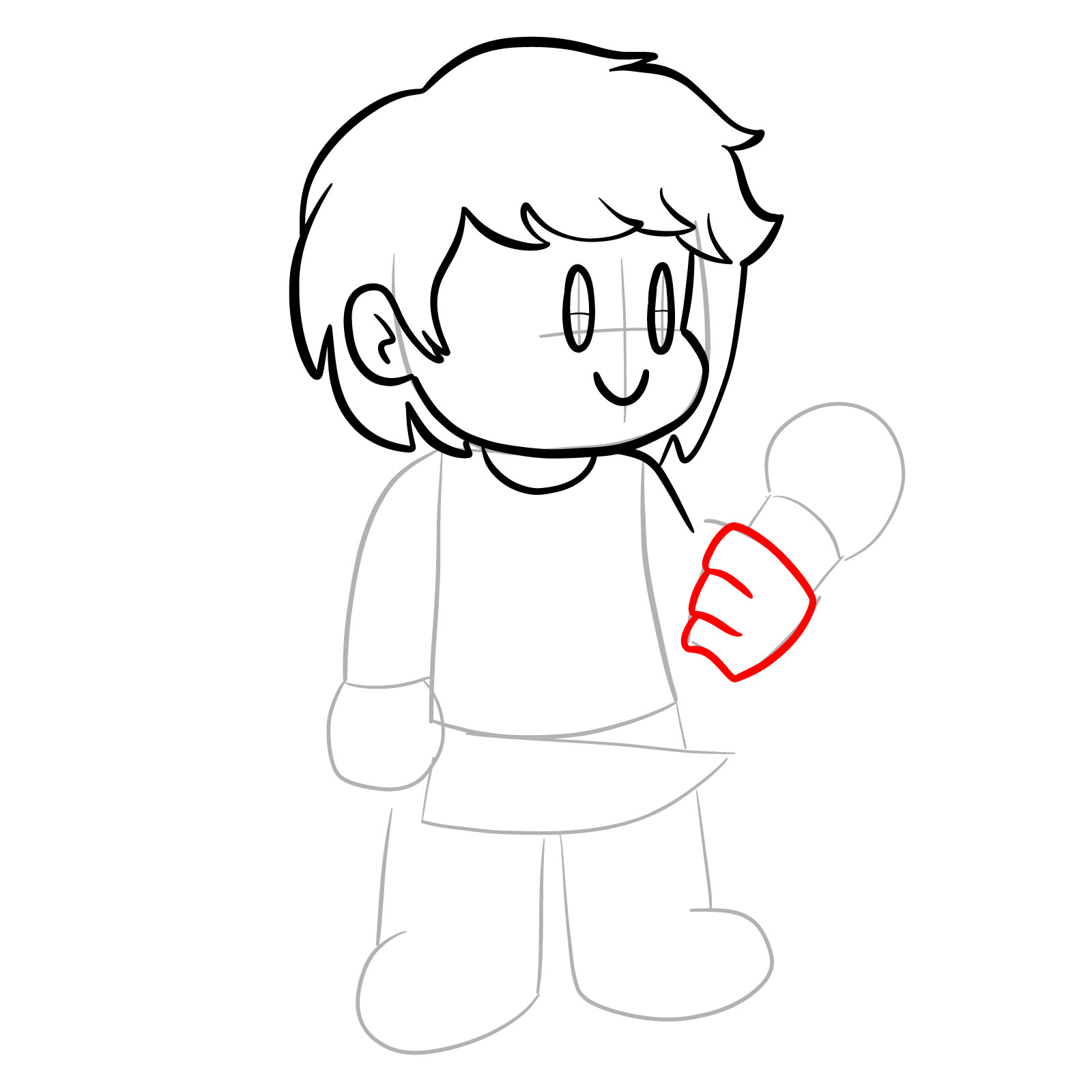How to draw Chara from FNF - step 14