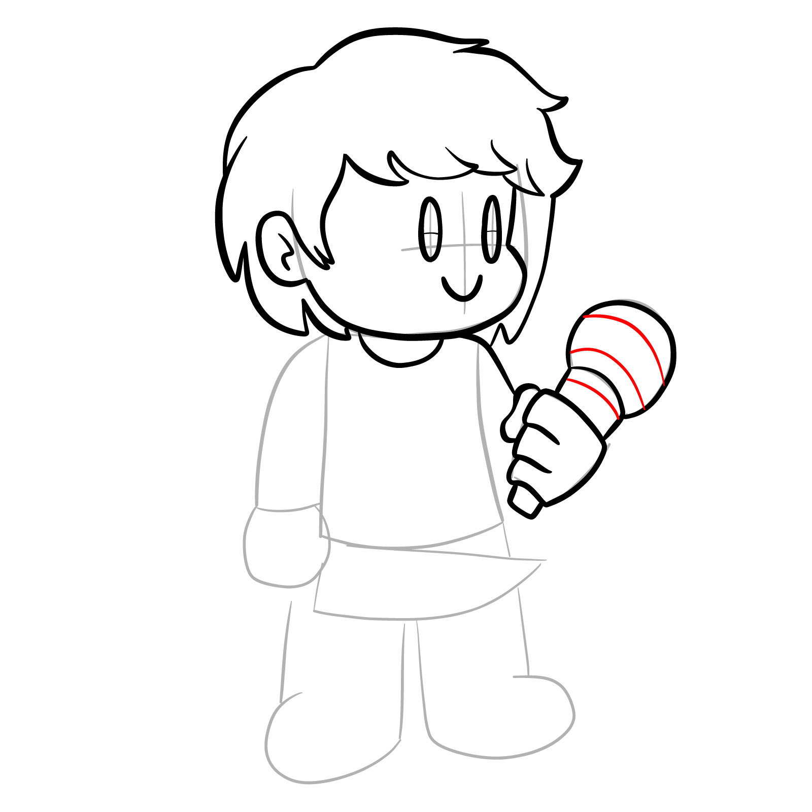 How to draw Chara from FNF - step 17