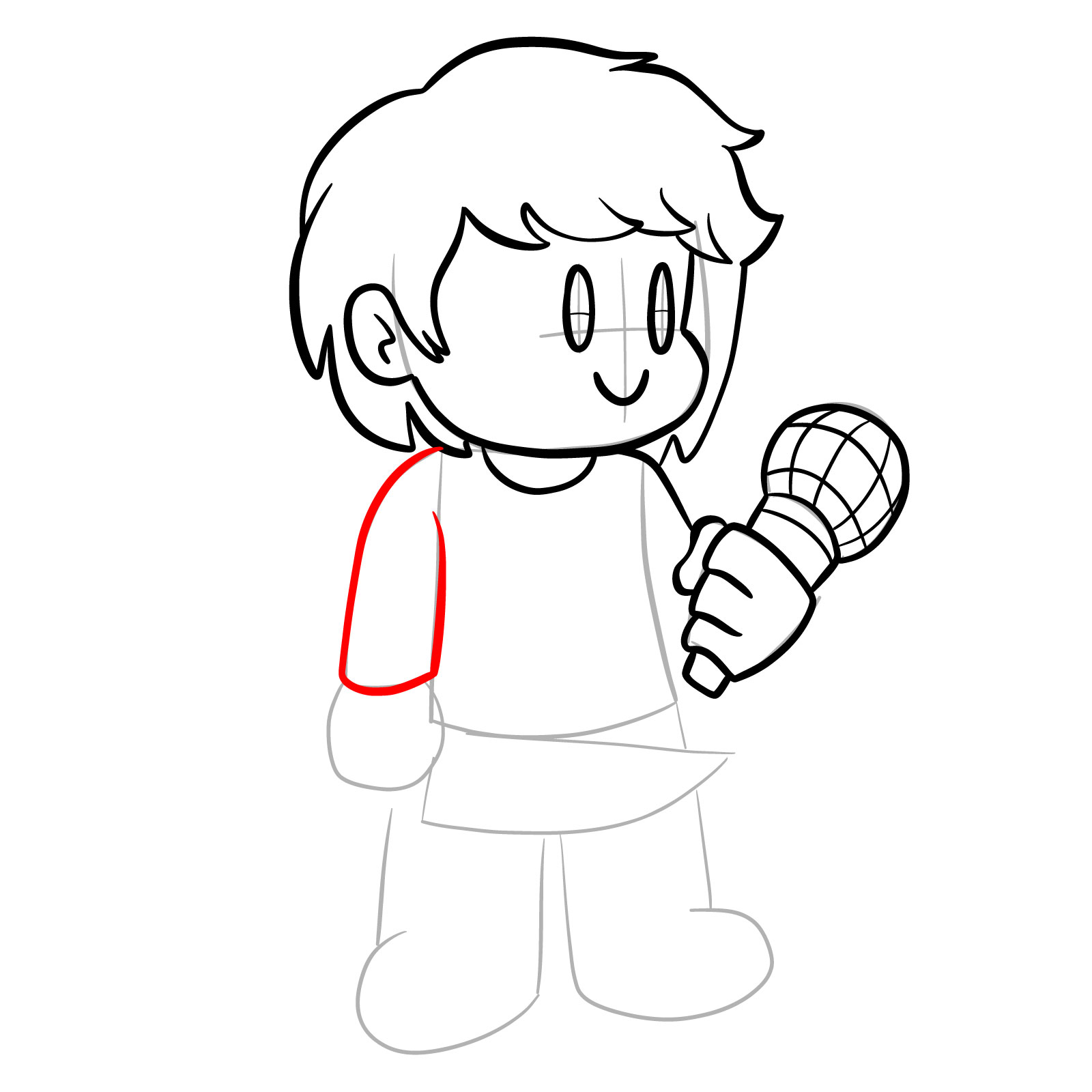 How to draw Chara from FNF - step 19