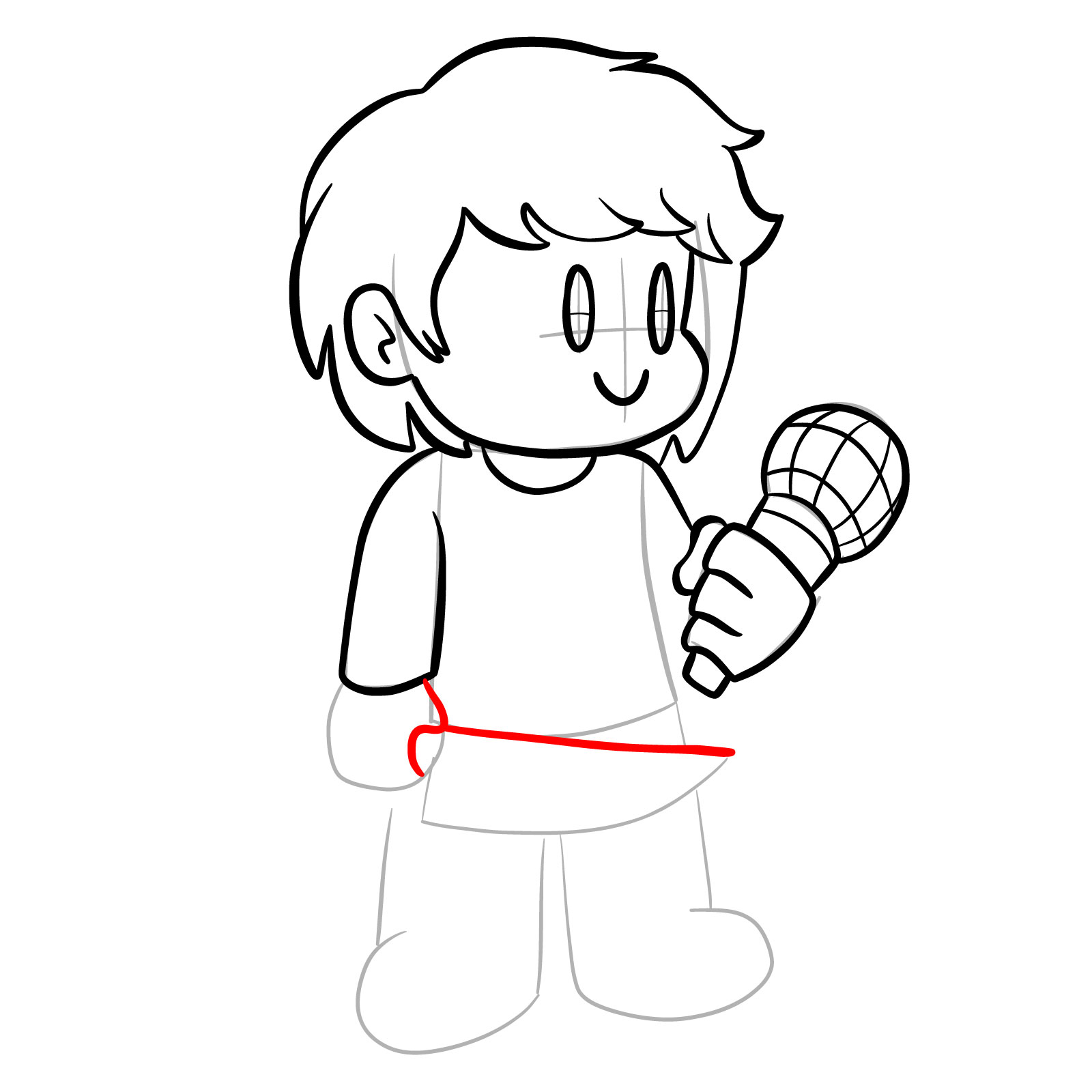 How to draw Chara from FNF - step 20