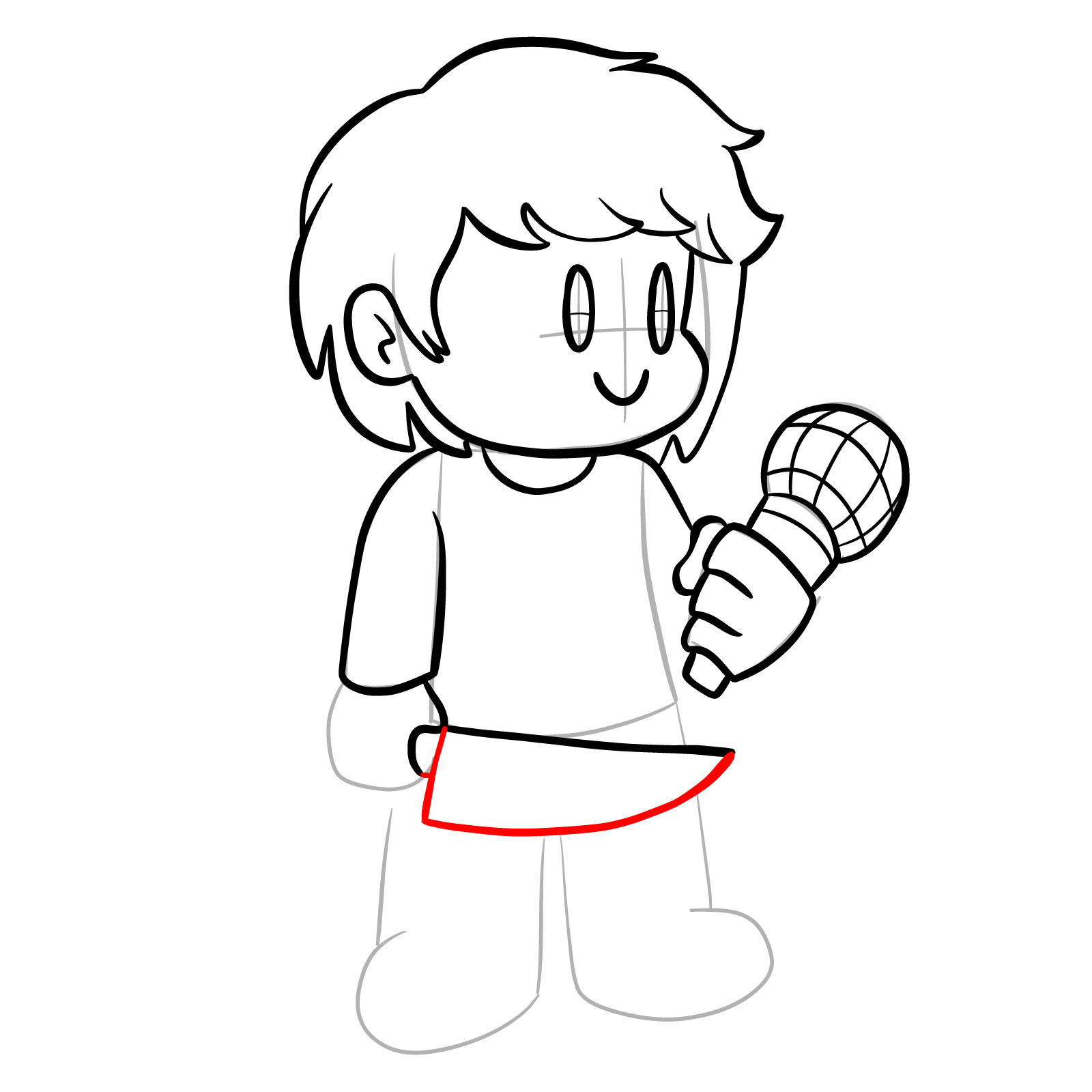 How to draw Chara from FNF - step 21