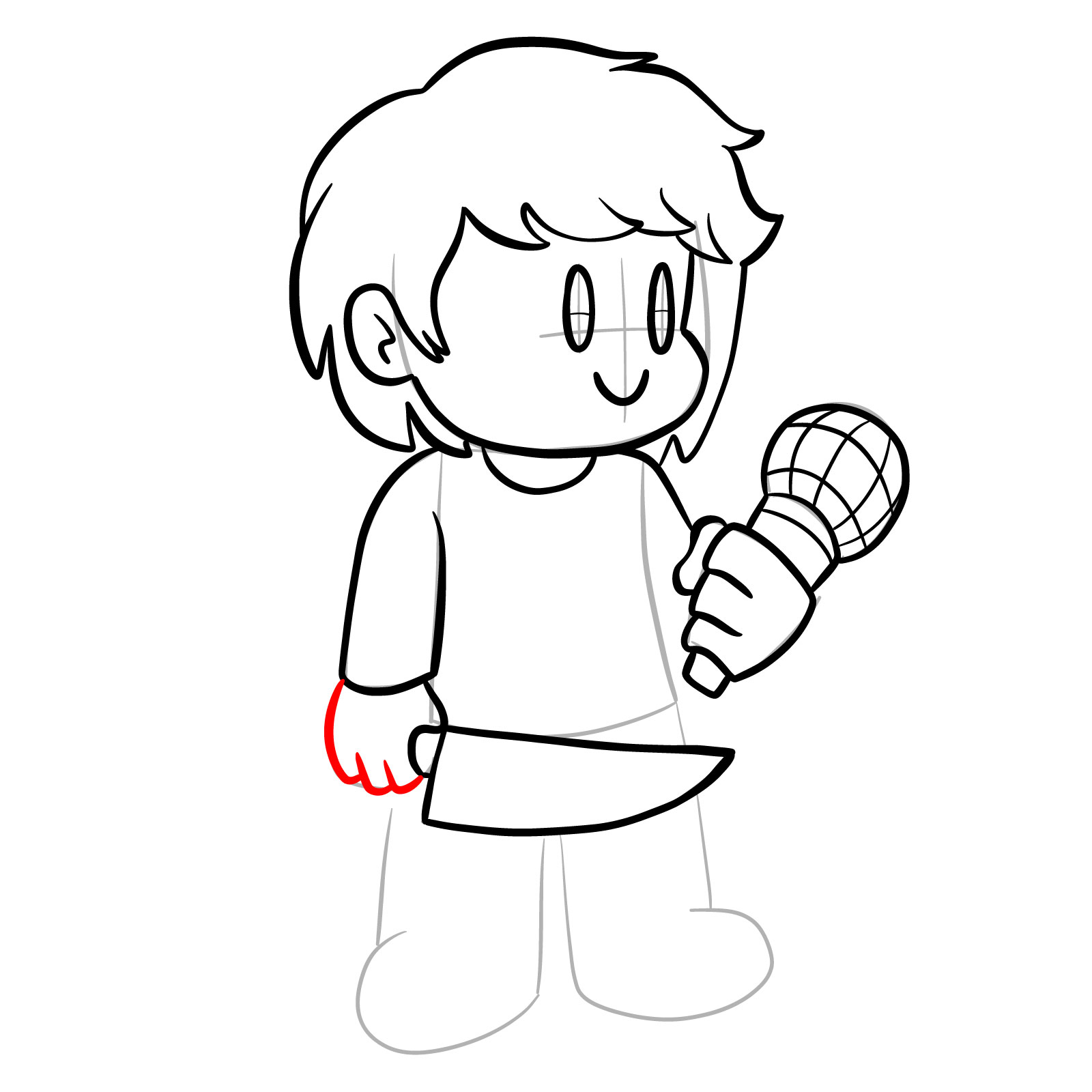 How to draw Chara from FNF - step 22