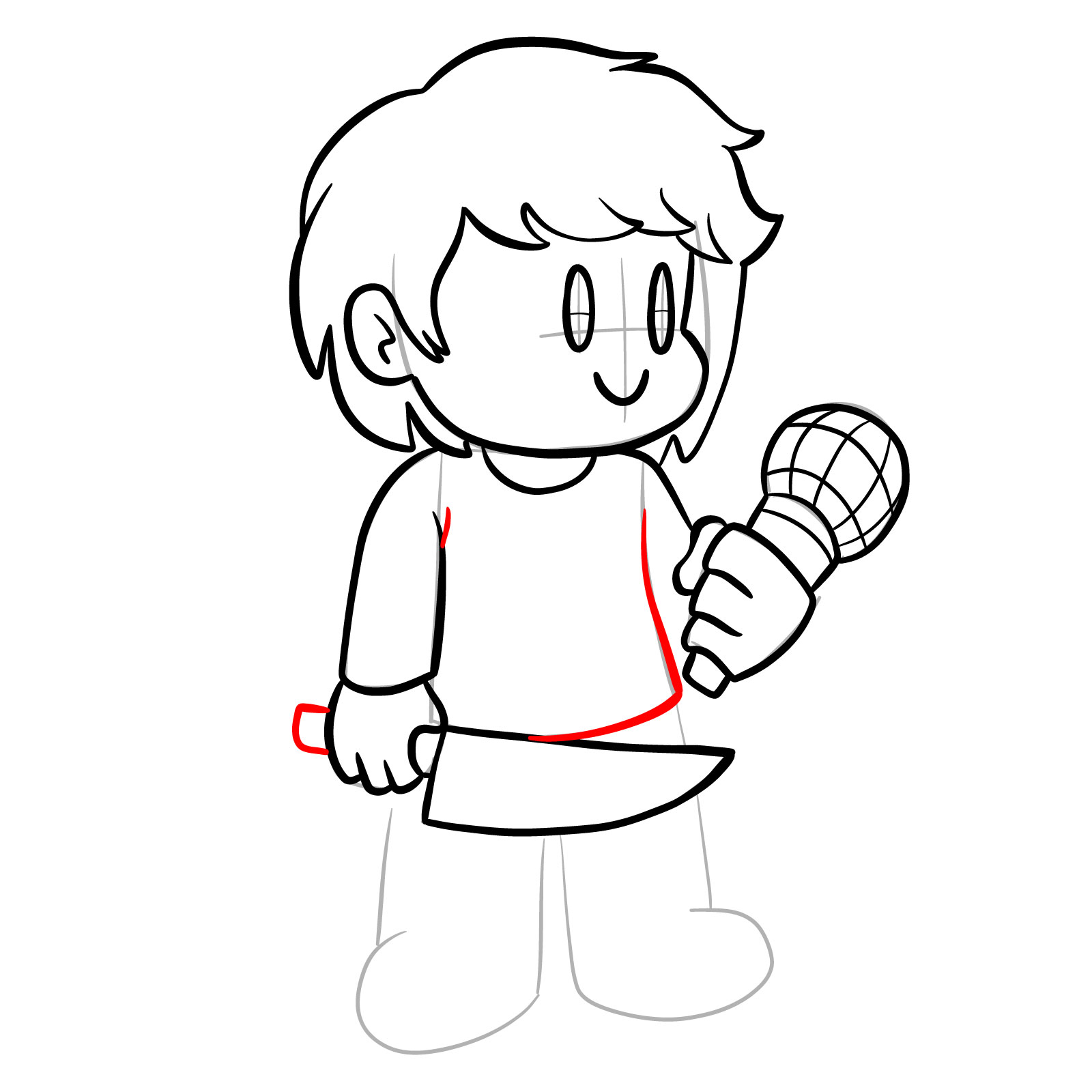 How to draw Chara from FNF - step 23