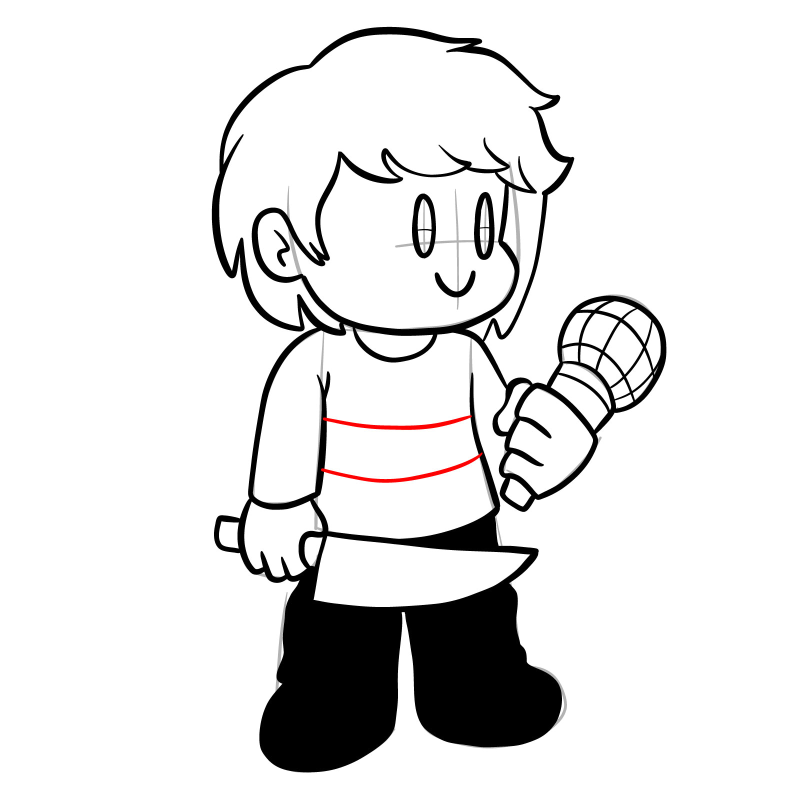 How to draw Chara from FNF - step 25