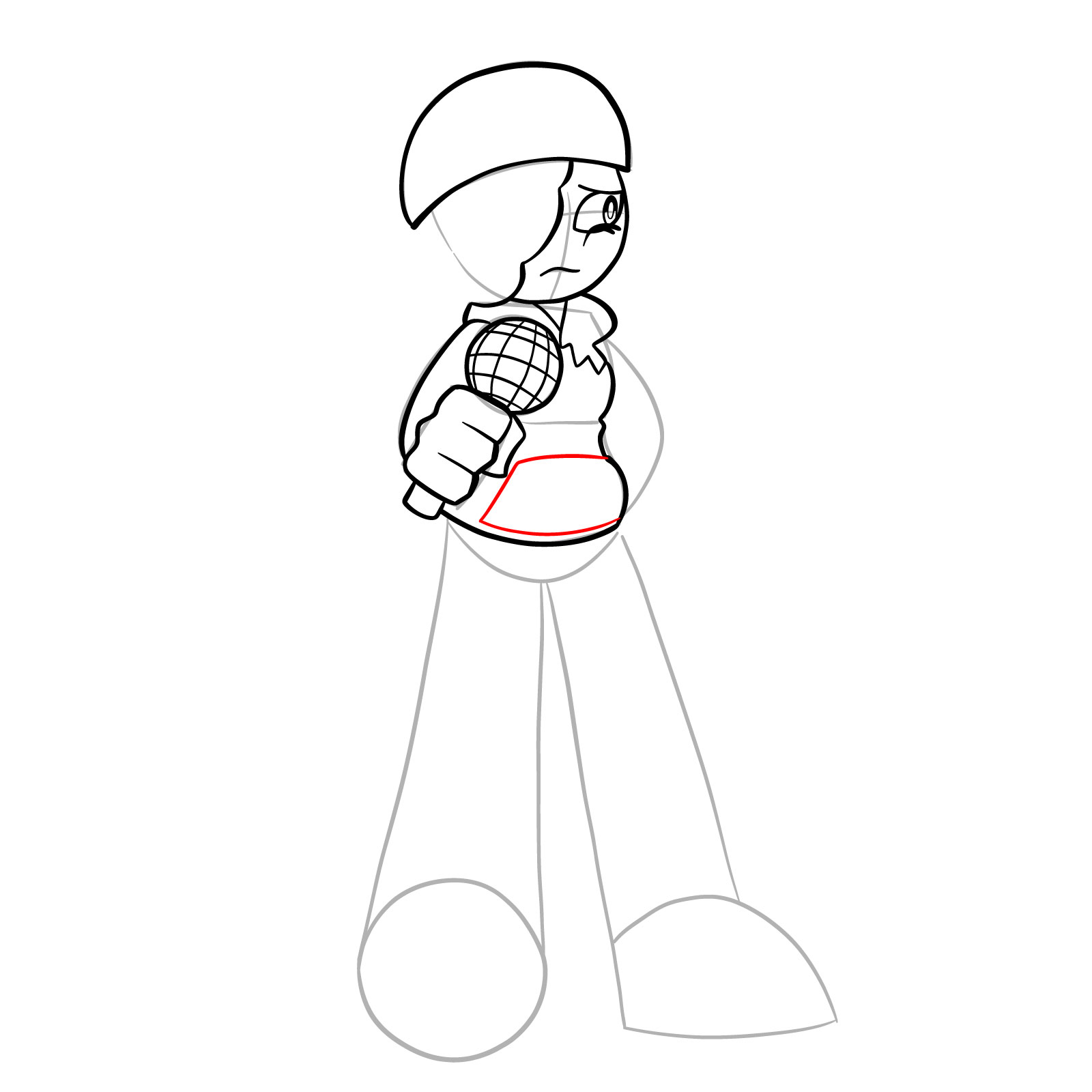 How to draw Ruby from FNF - step 18