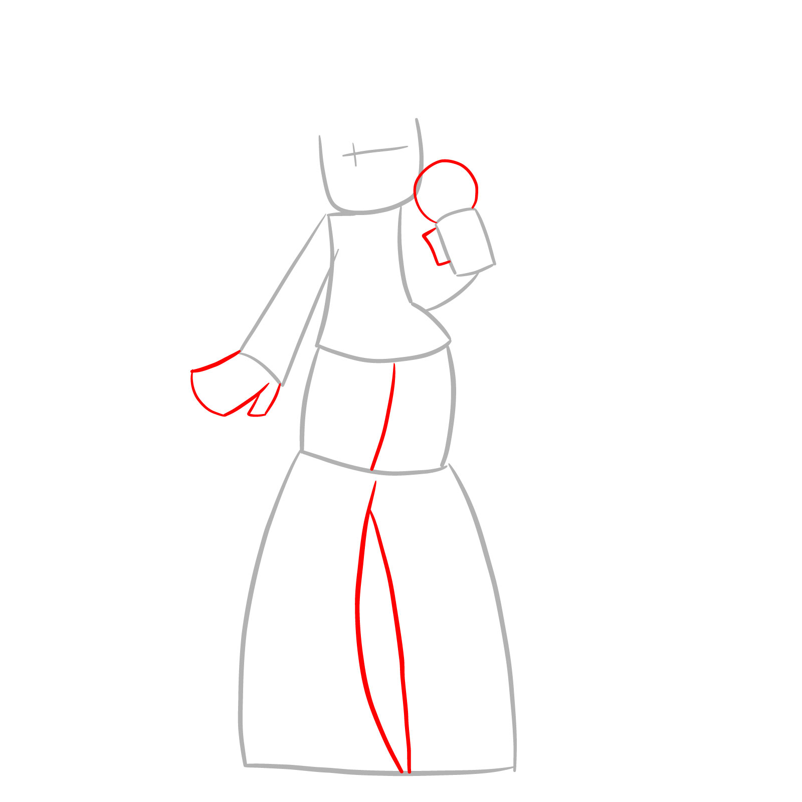 How to draw Vade from FNF - step 03