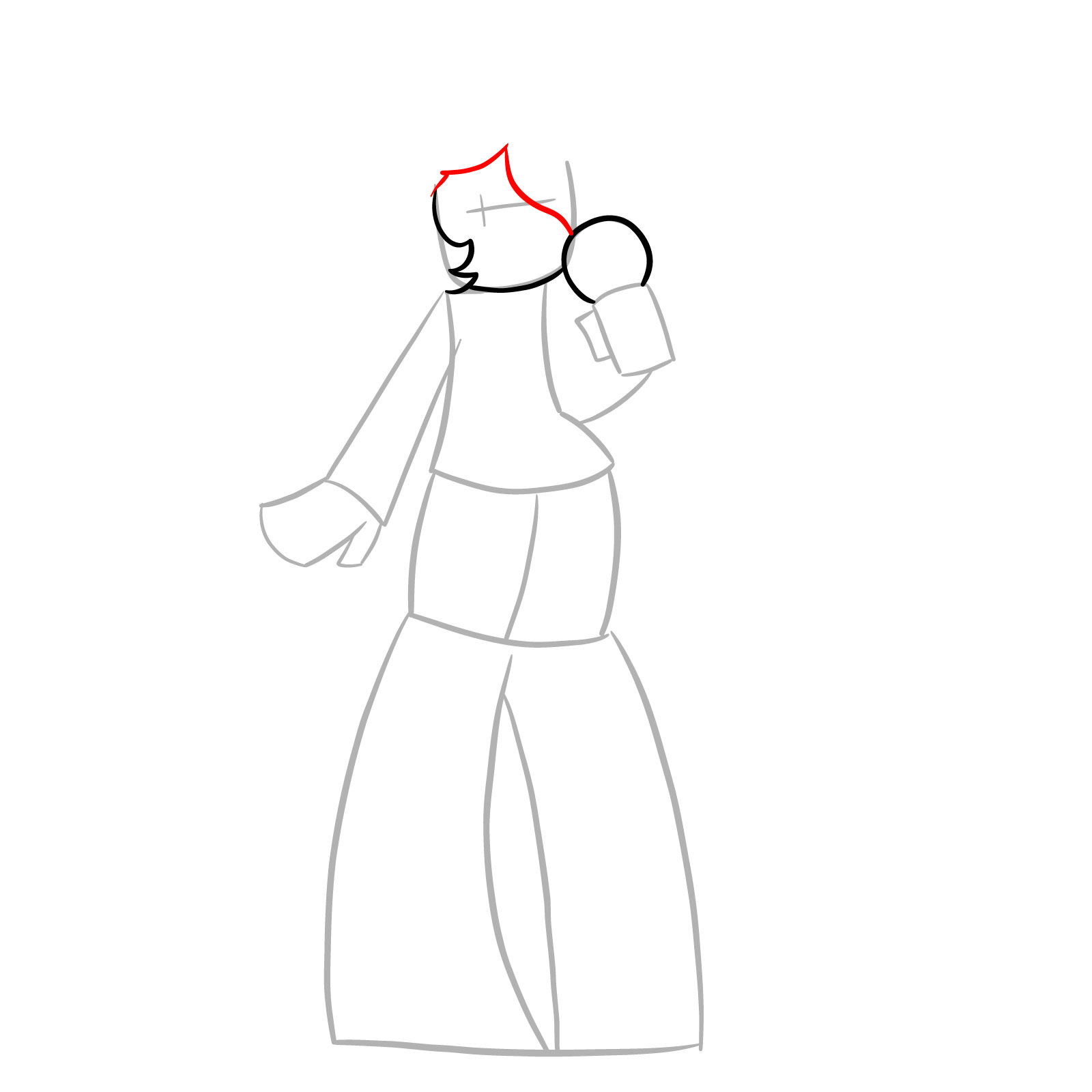 How to draw Vade from FNF - step 06