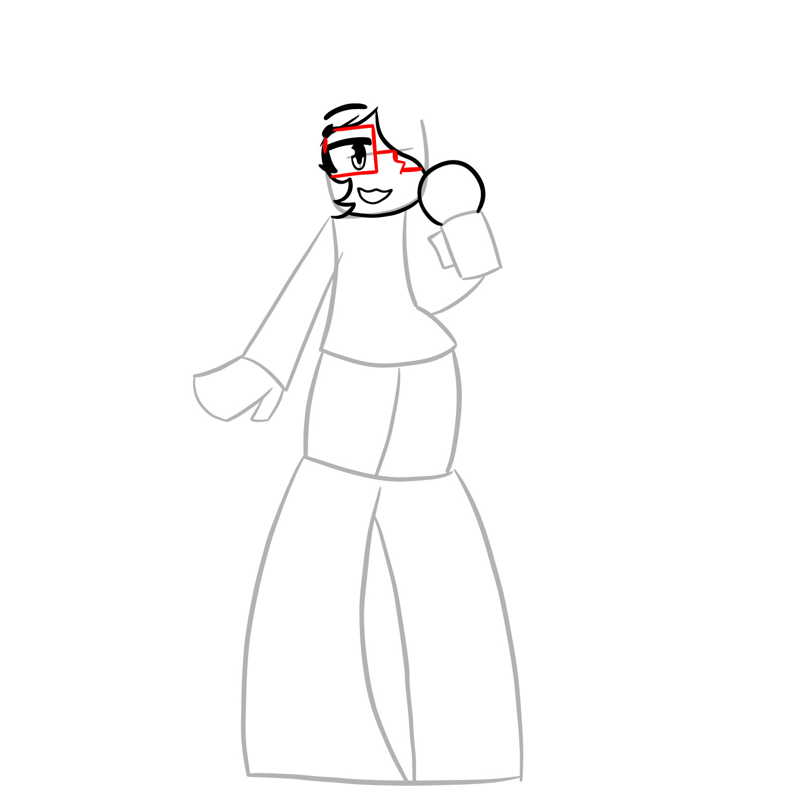 How to draw Vade from FNF - step 10
