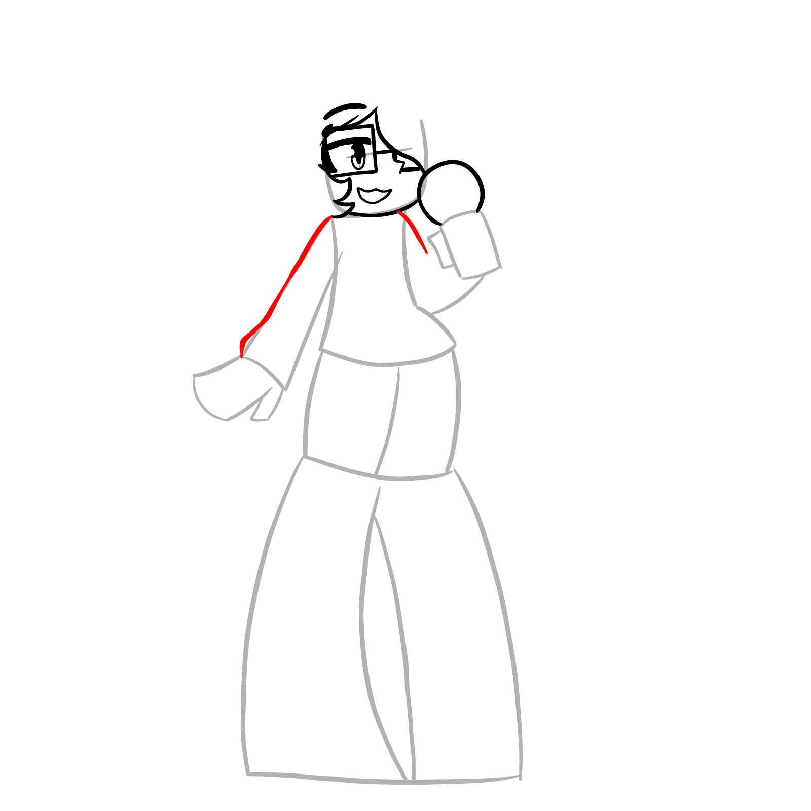 How to draw Vade from FNF - step 11