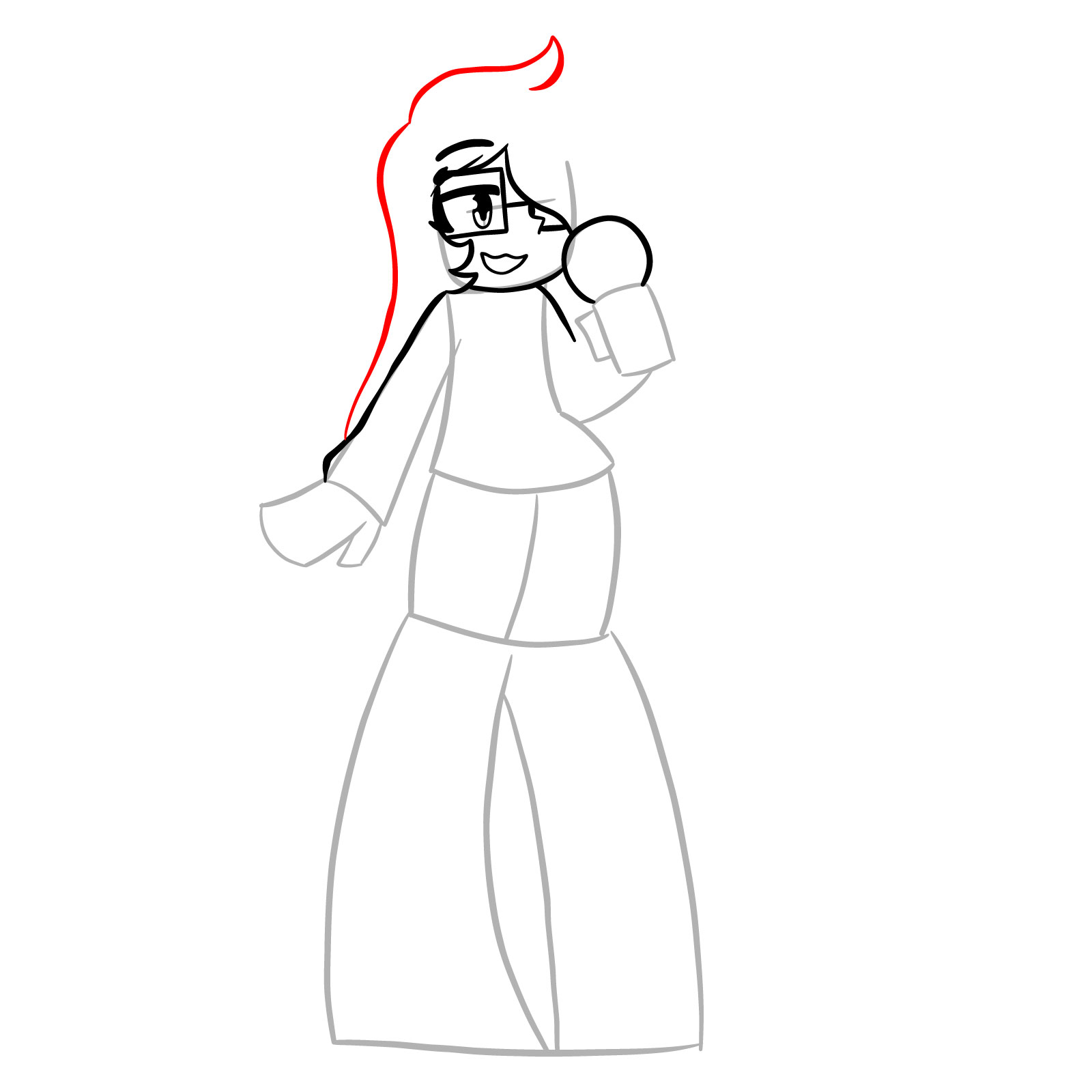 How to draw Vade from FNF - step 12