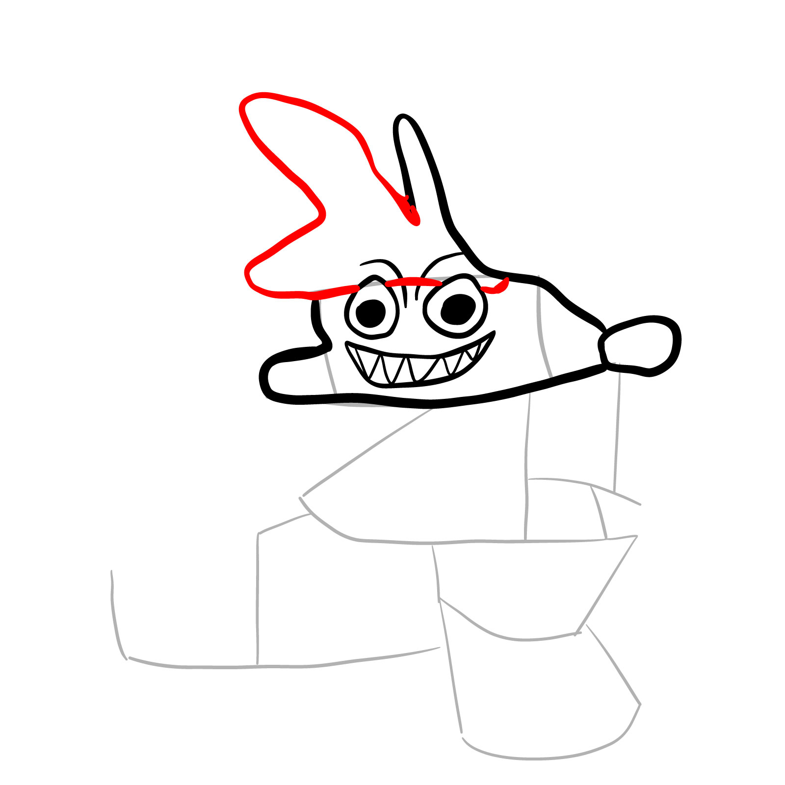 How to draw the troll Boyfriend - step 07