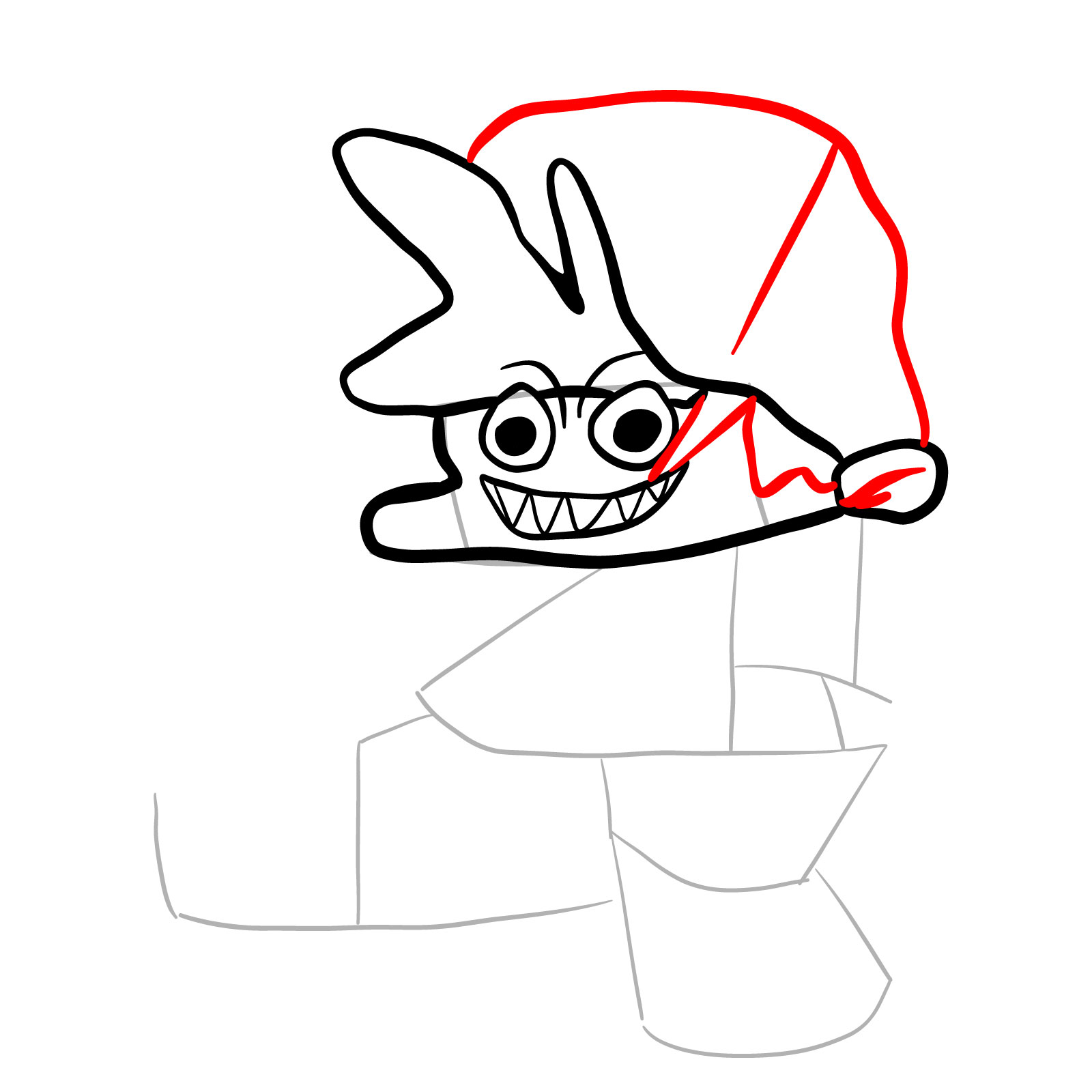 How to draw the troll Boyfriend - step 08
