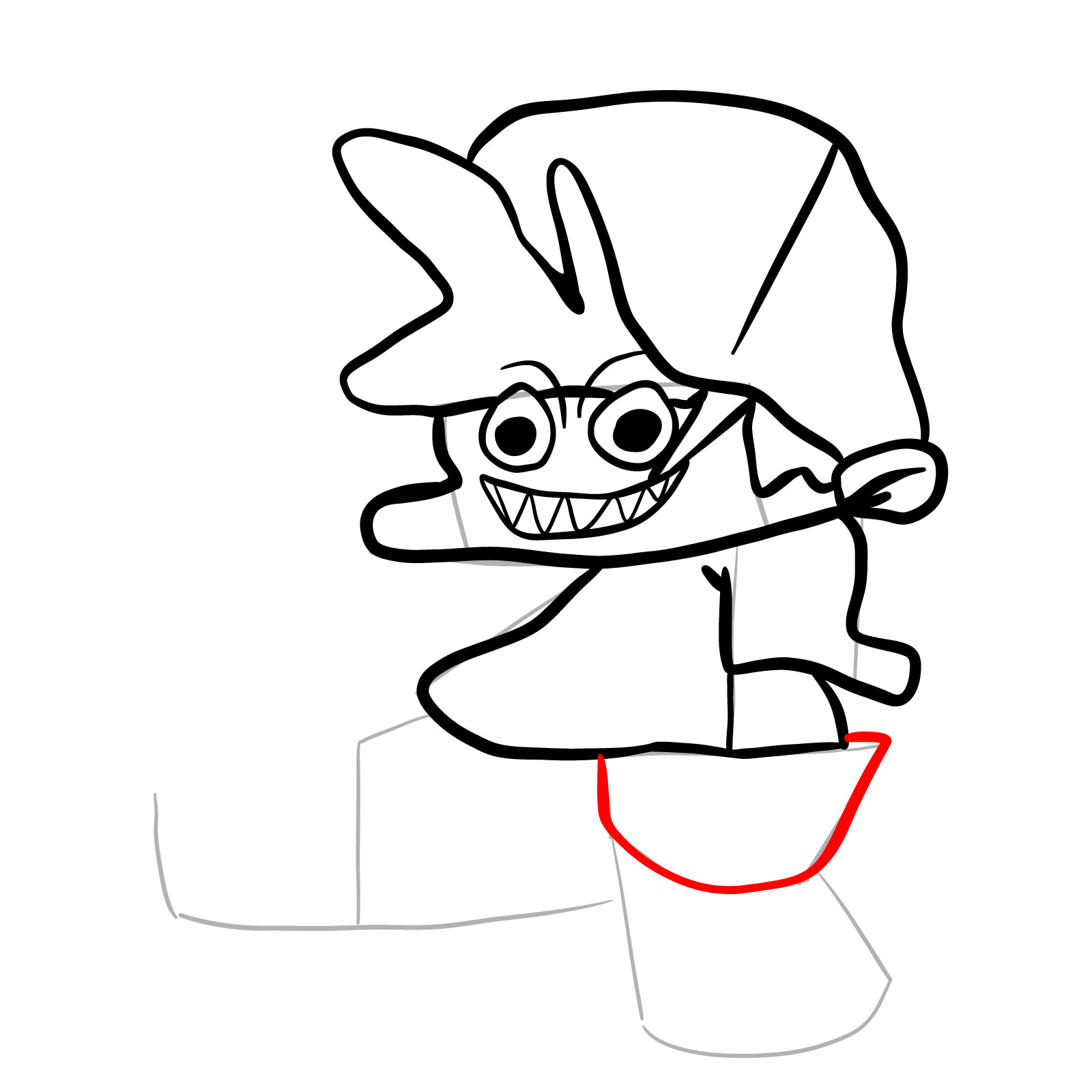 How to draw the troll Boyfriend - step 11