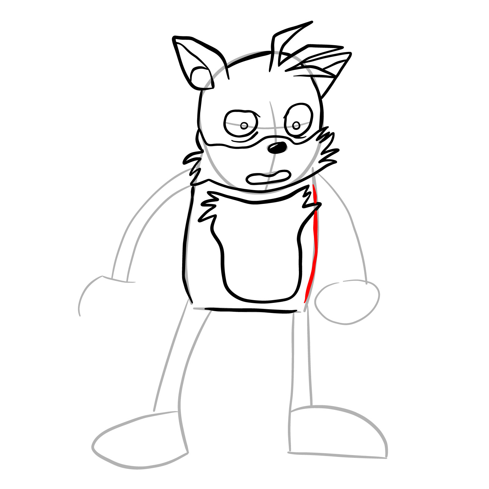 How to draw Tails (Tails Gets Trolled) - step 14