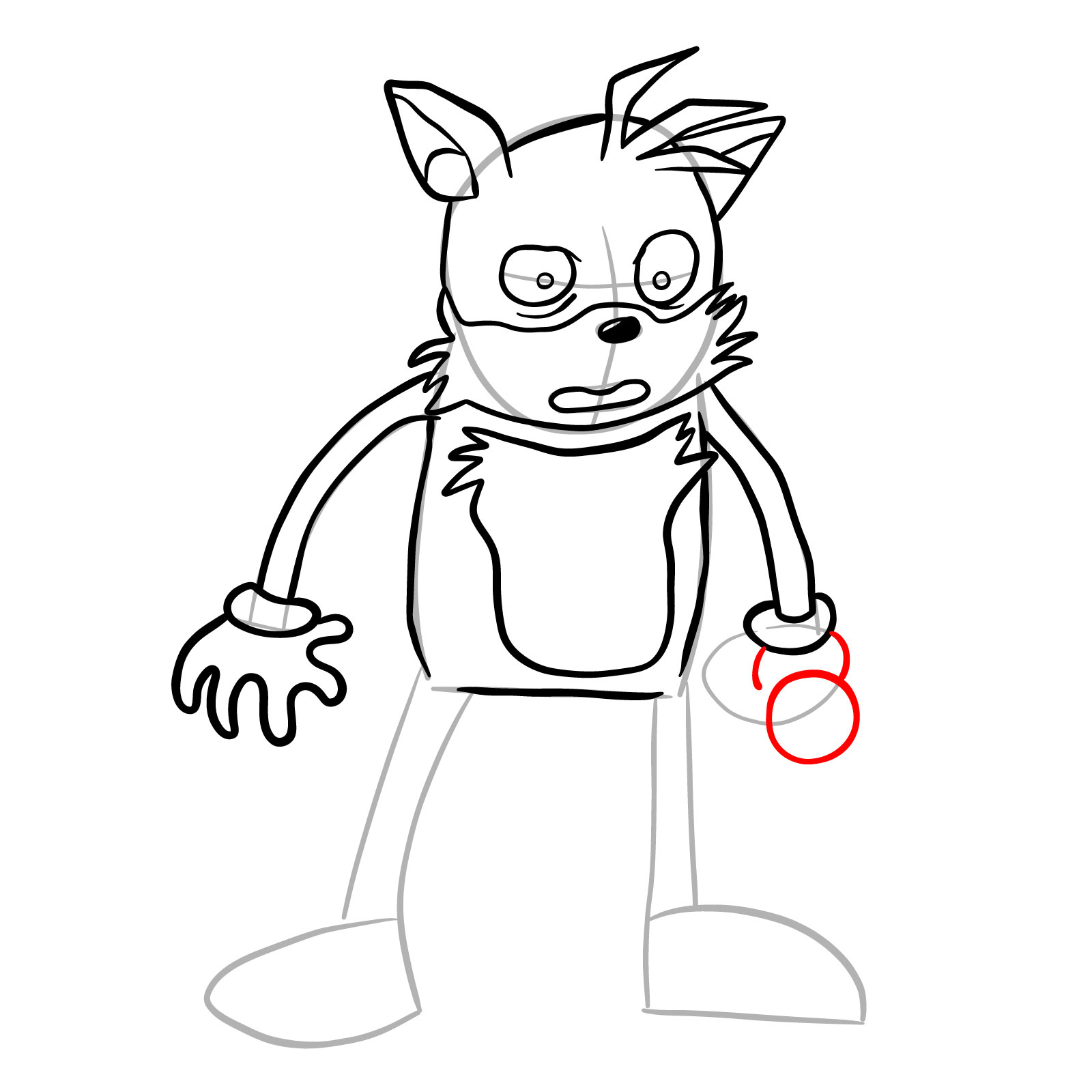 How to draw Tails (Tails Gets Trolled) - step 17