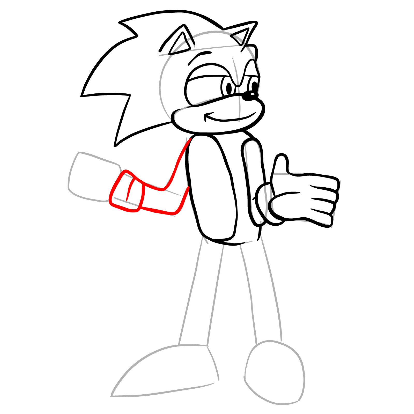 How to draw Sonic (Tails Gets Trolled) - step 17
