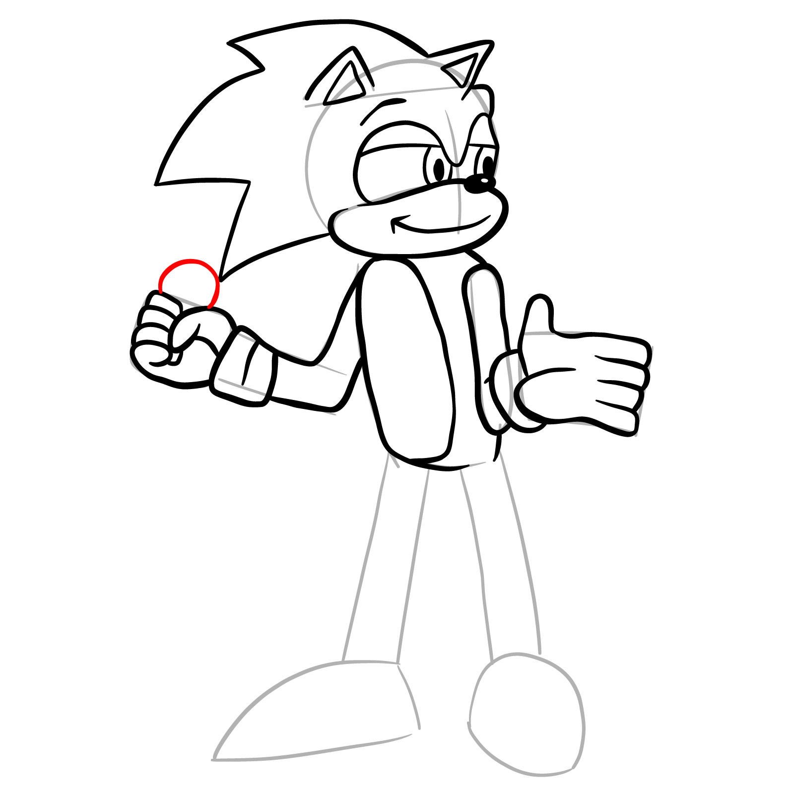 How to draw Sonic (Tails Gets Trolled) - step 20