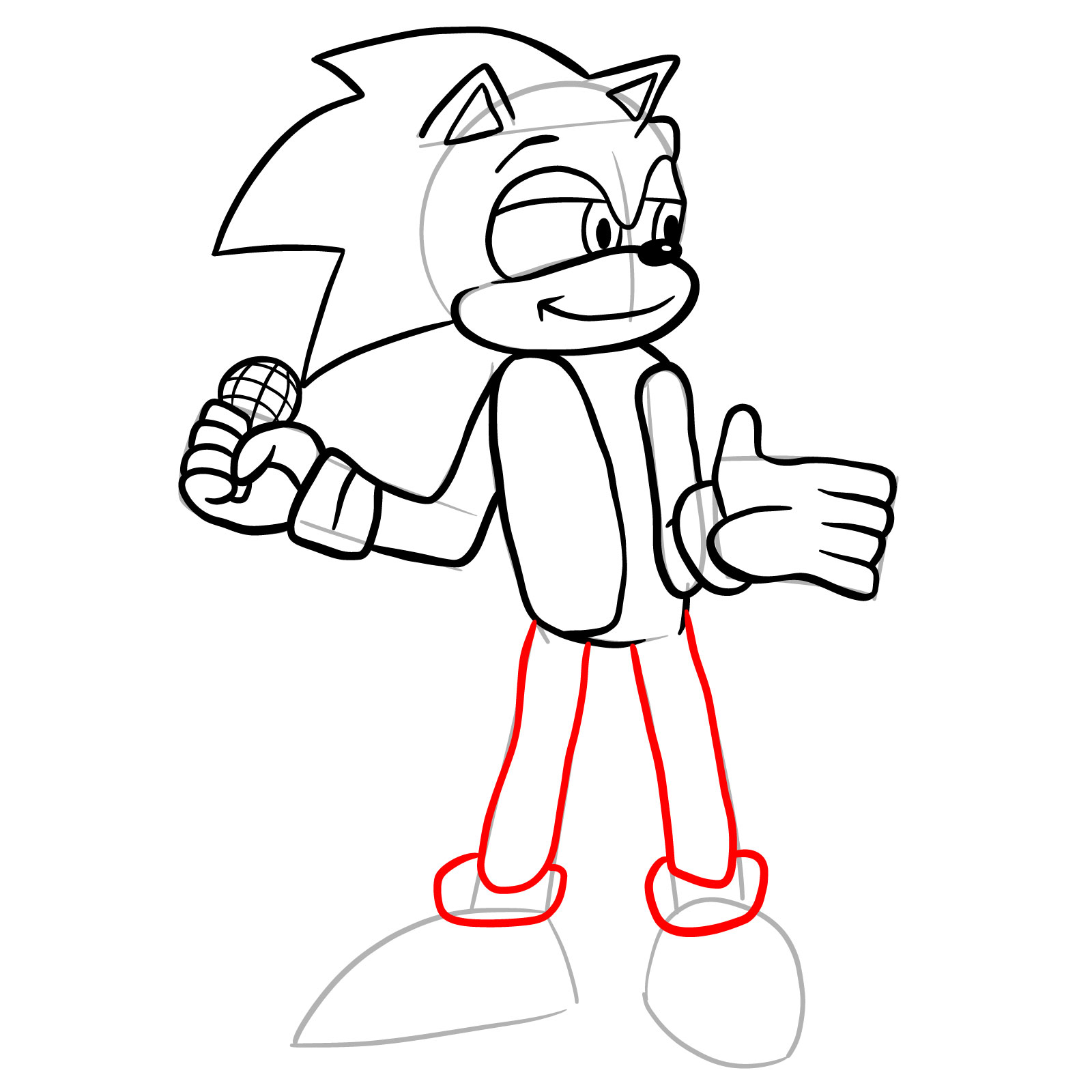 How to draw Sonic (Tails Gets Trolled) - step 22