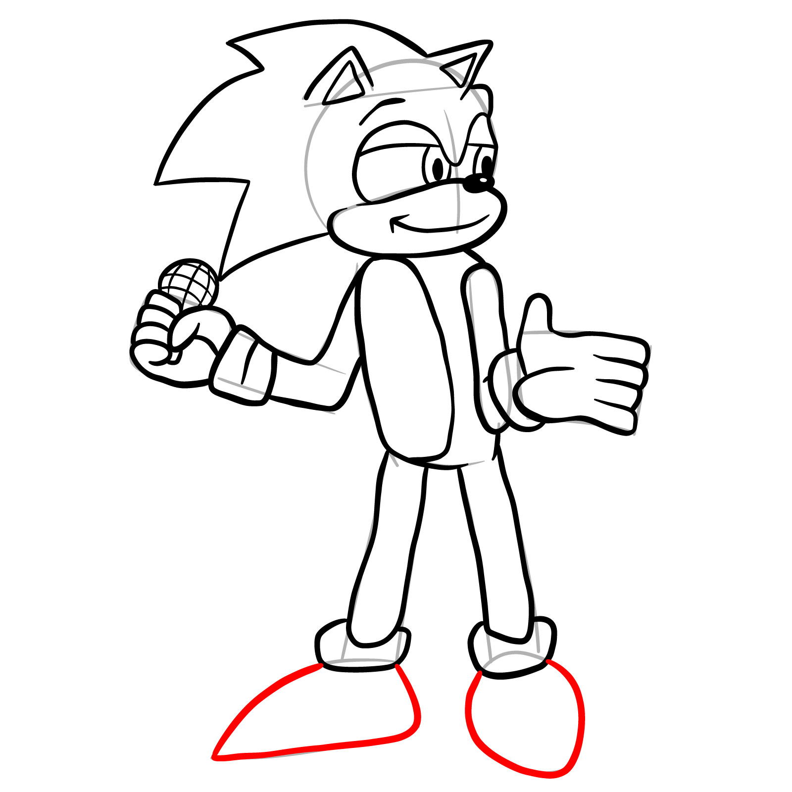 How to draw Sonic (Tails Gets Trolled) - step 23